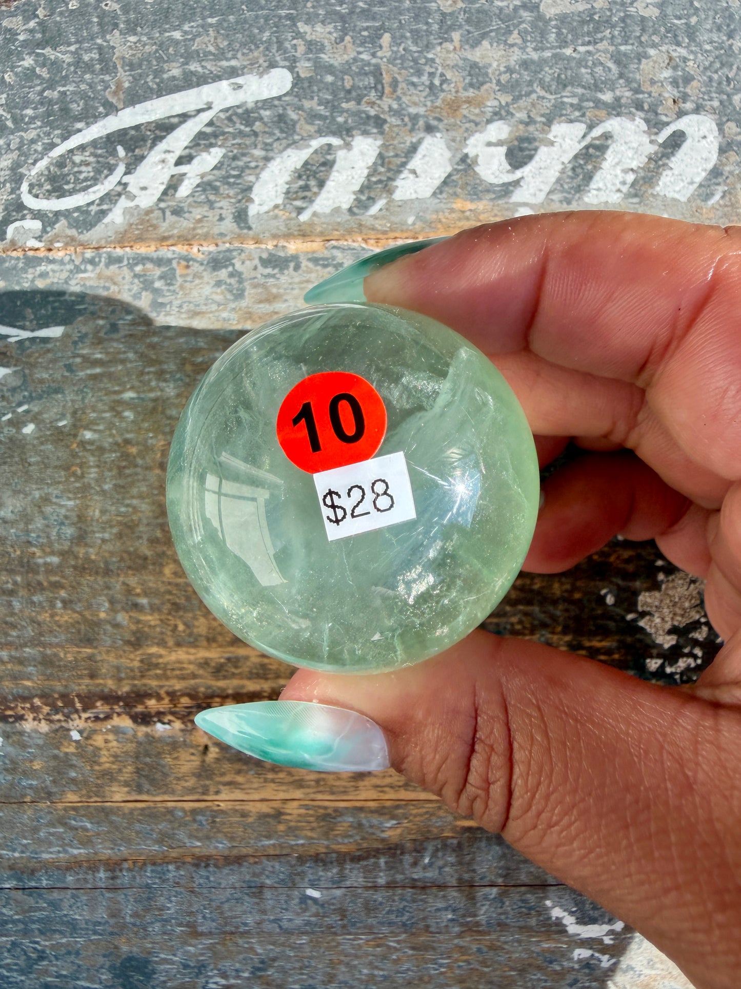 Gorgeous Stormy Water Fluorite Sphere | Opt 10