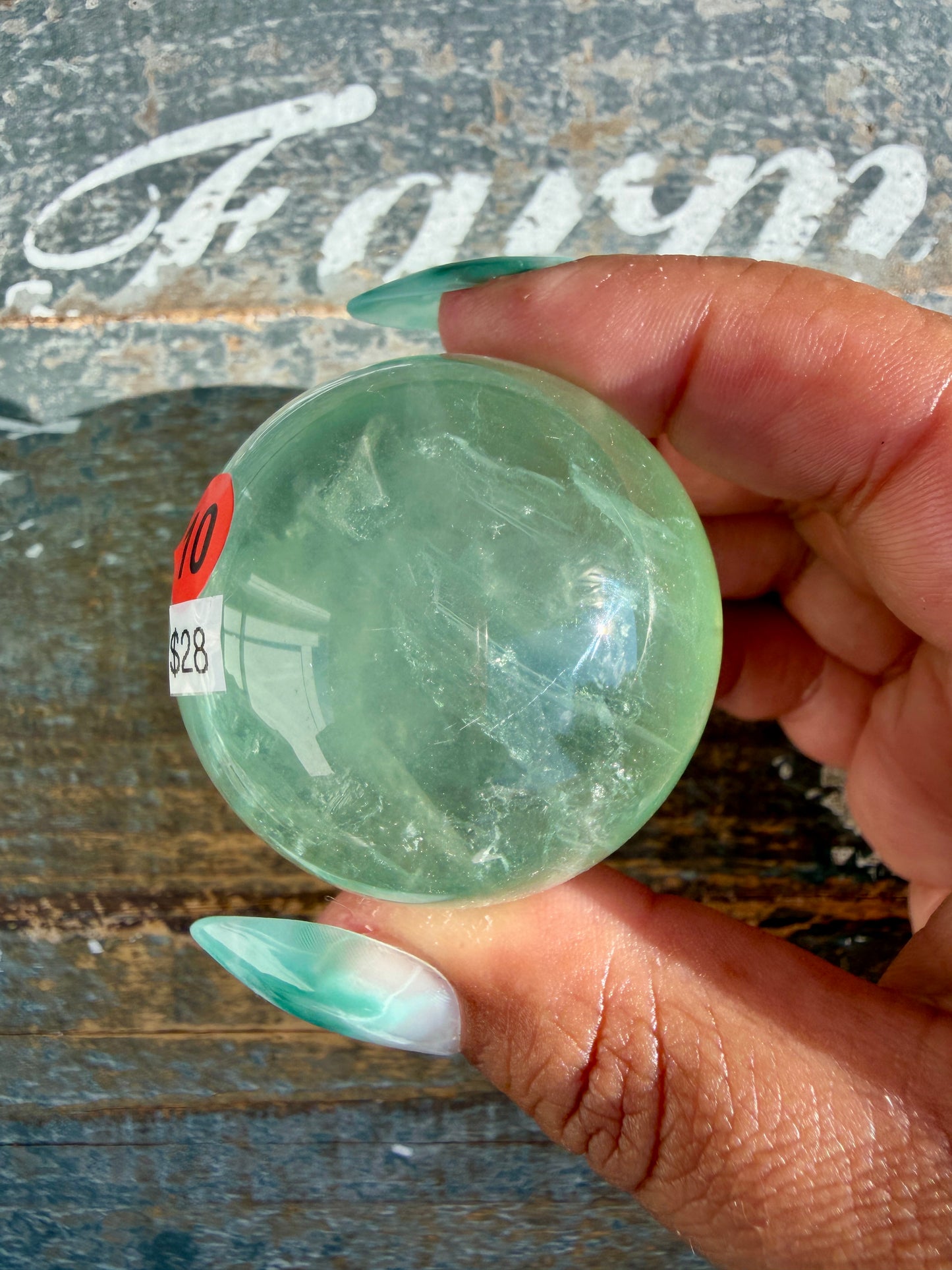 Gorgeous Stormy Water Fluorite Sphere | Opt 10
