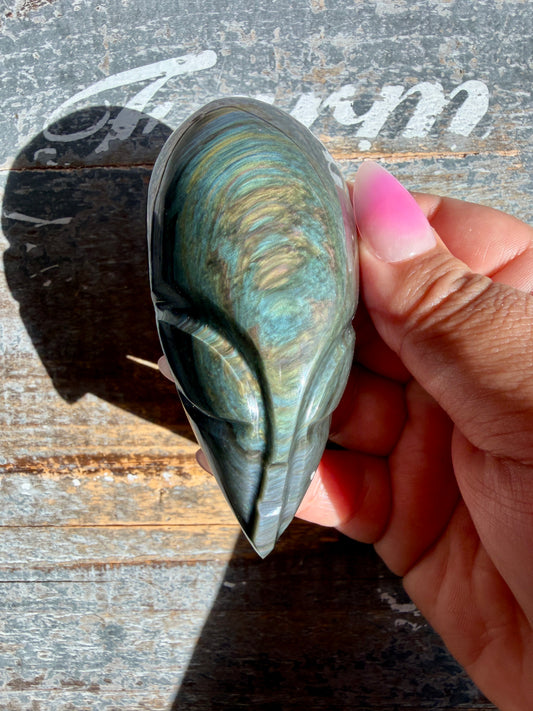 Gorgeous Velvet Obsidian Alien Head | Opt H