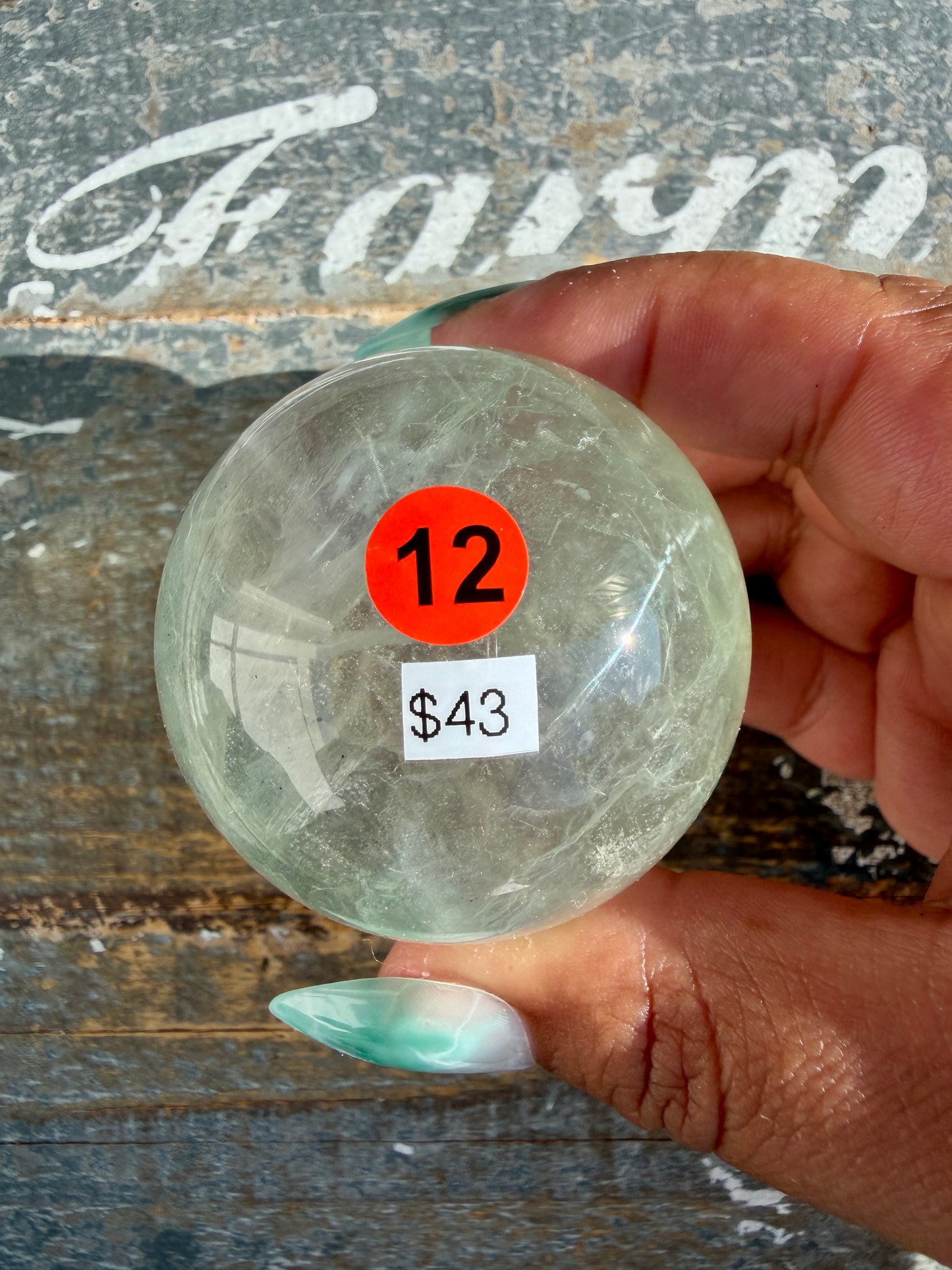 Gorgeous Stormy Water Fluorite Sphere | Opt 12