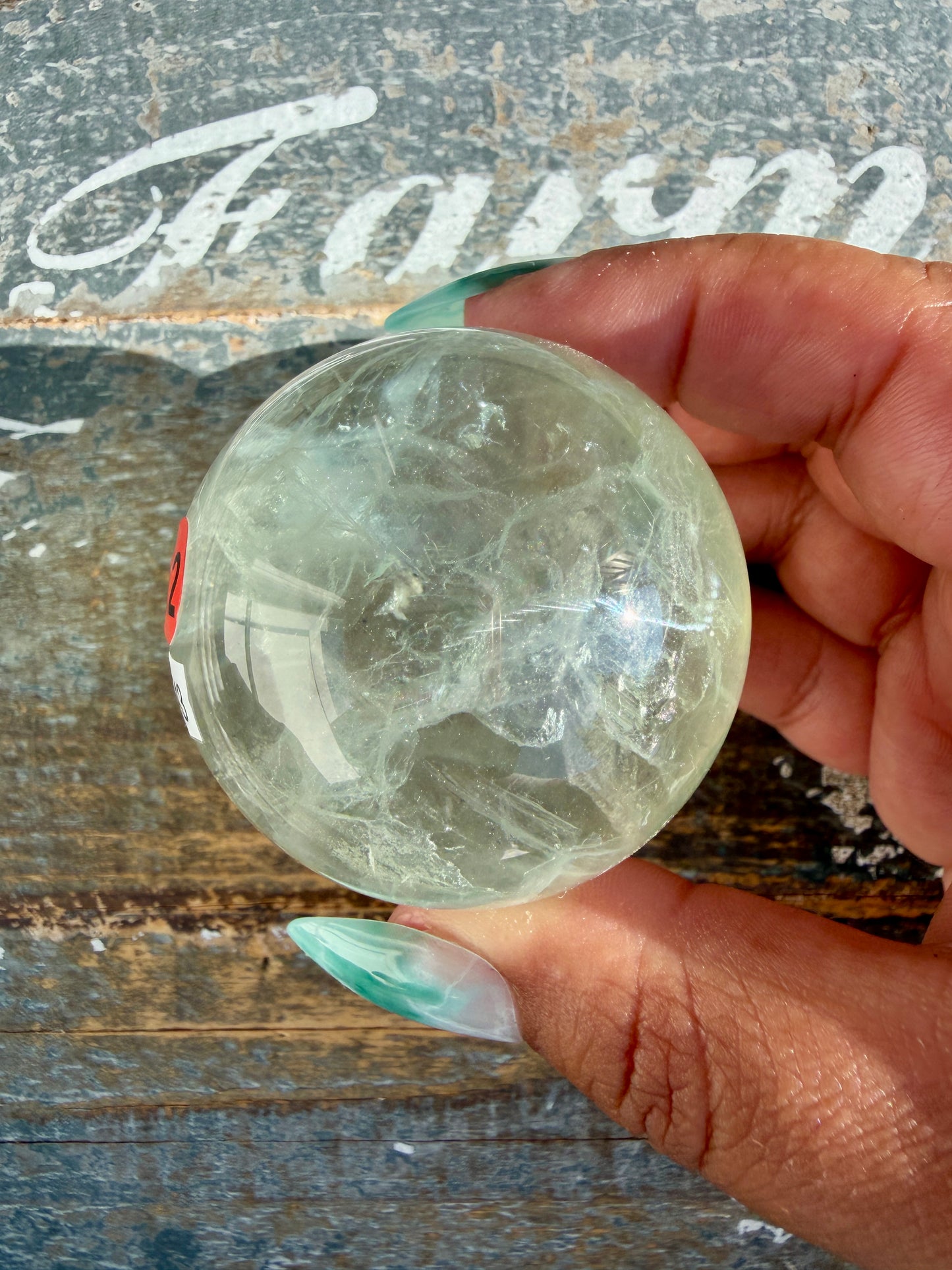 Gorgeous Stormy Water Fluorite Sphere | Opt 12