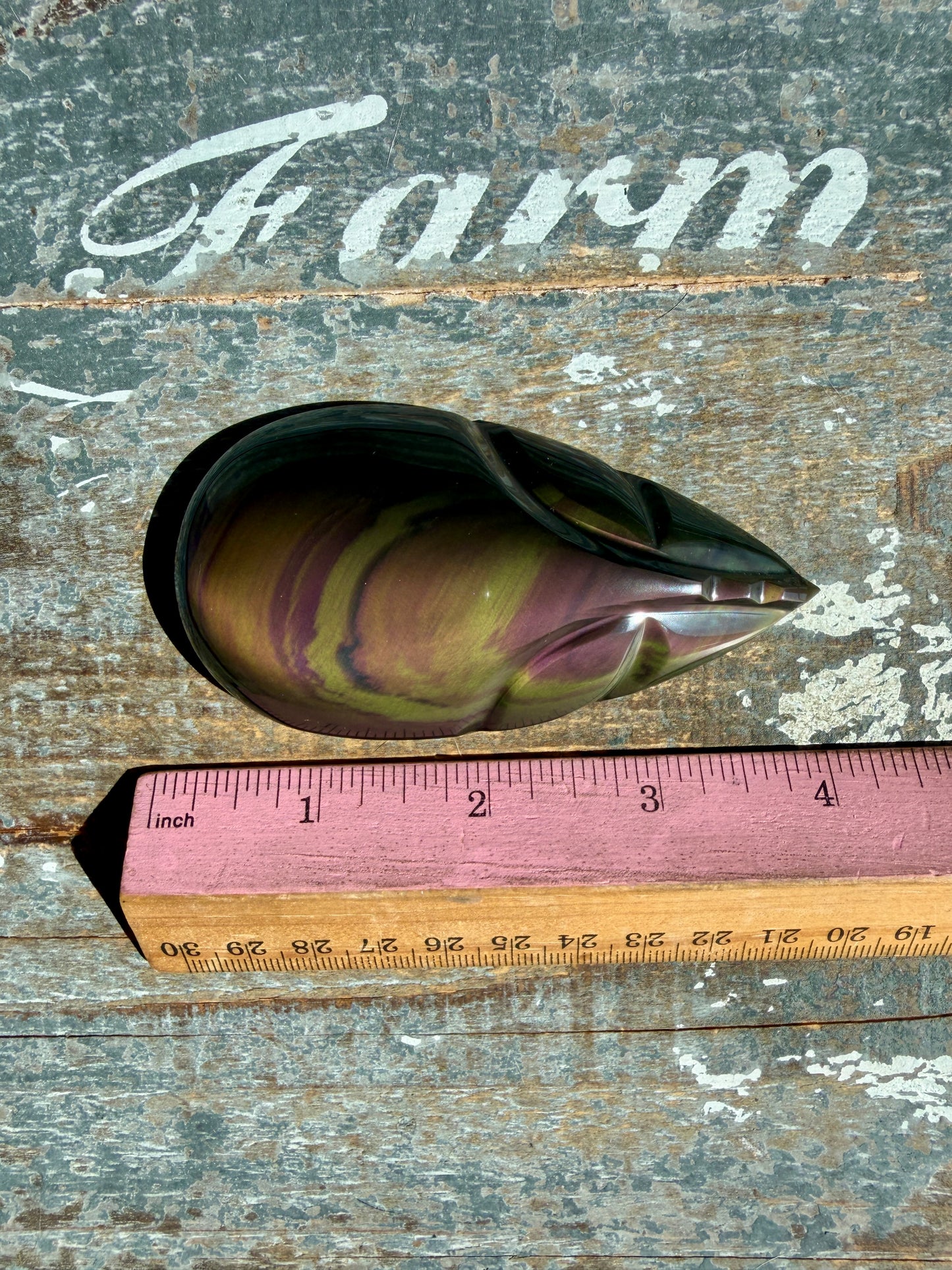 Gorgeous Rainbow Obsidian Alien Head | Opt I