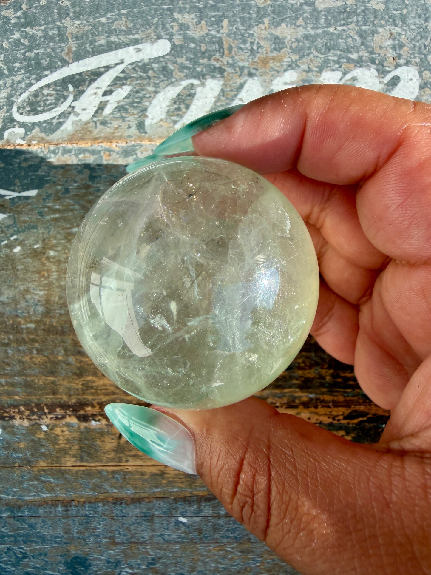 Gorgeous Stormy Water Fluorite Sphere | Opt 12