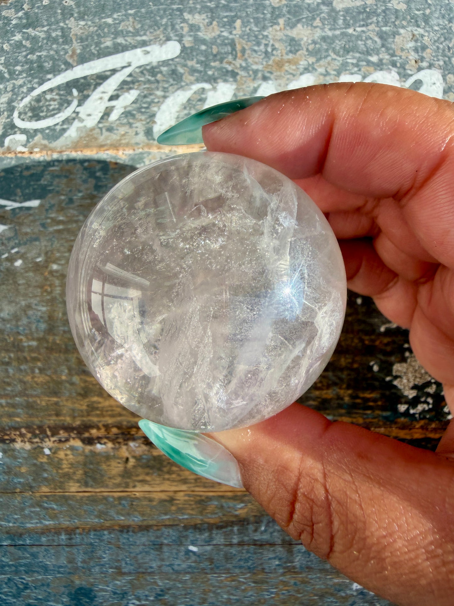 Gorgeous Stormy Water Fluorite Sphere | Opt 11