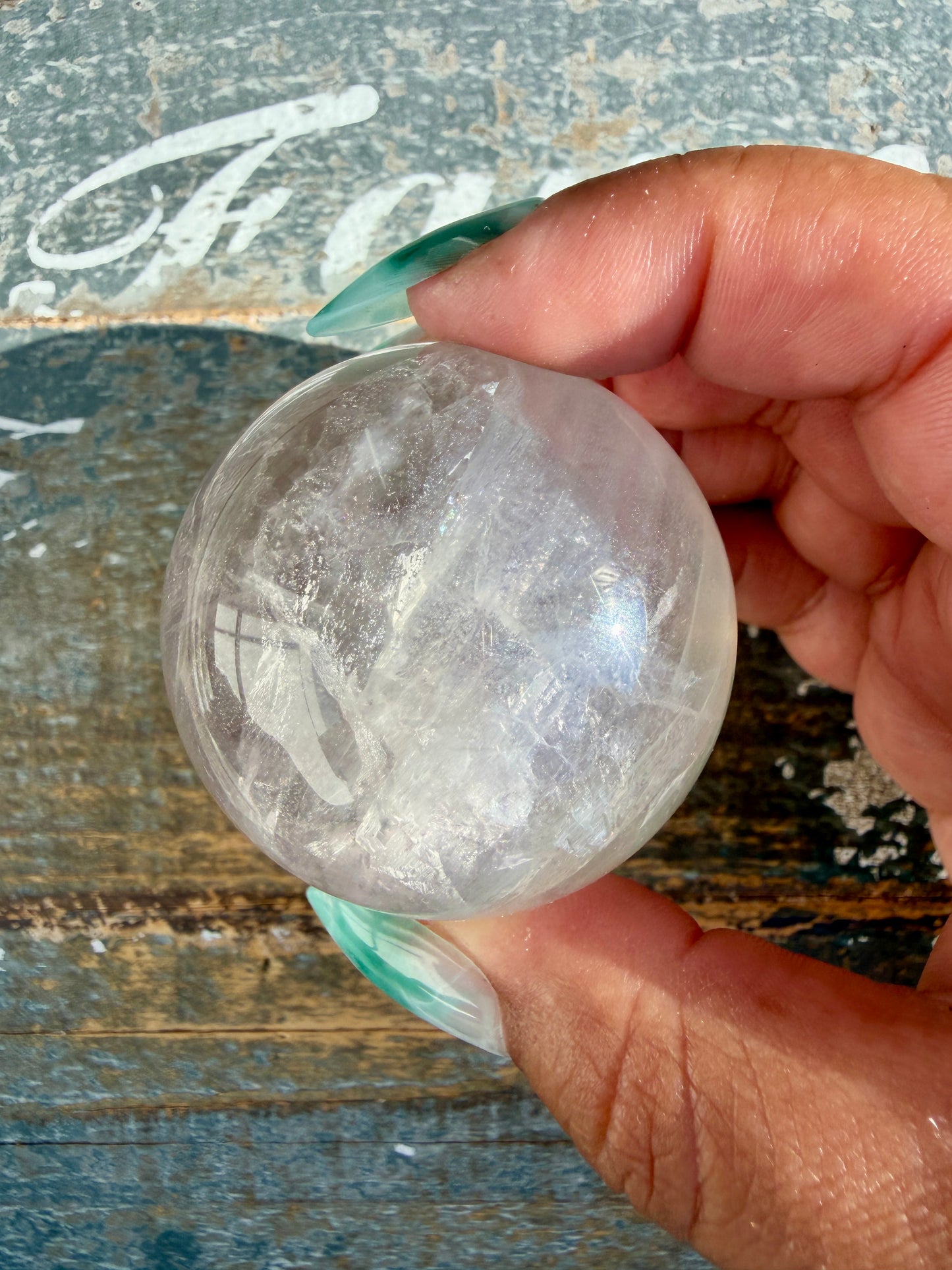 Gorgeous Stormy Water Fluorite Sphere | Opt 11