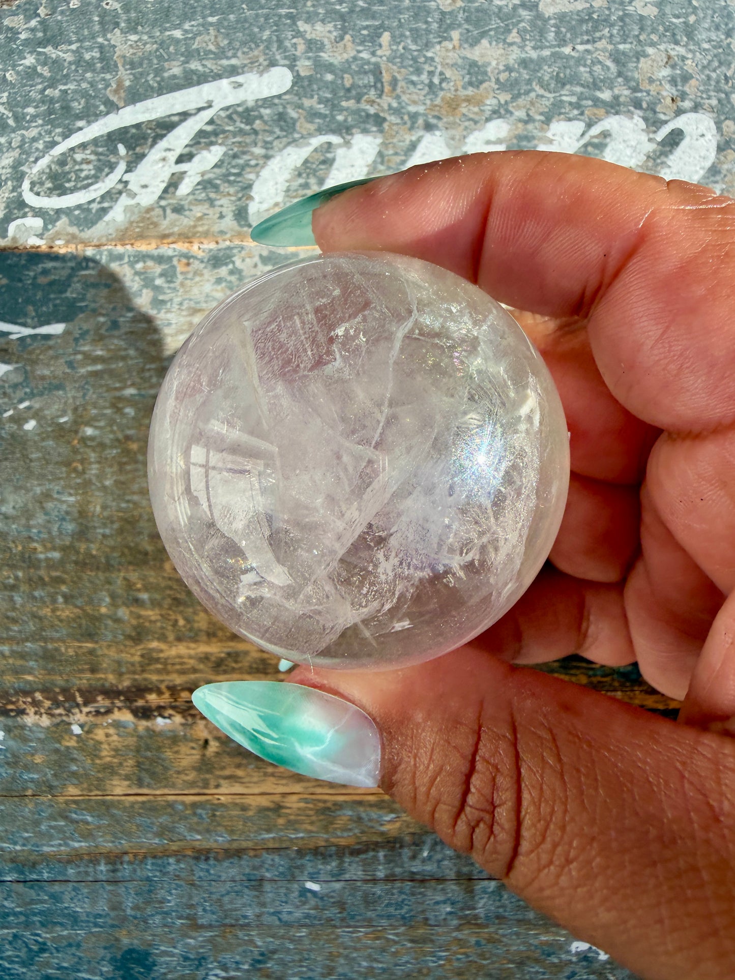 Gorgeous Stormy Water Fluorite Sphere | Opt 11