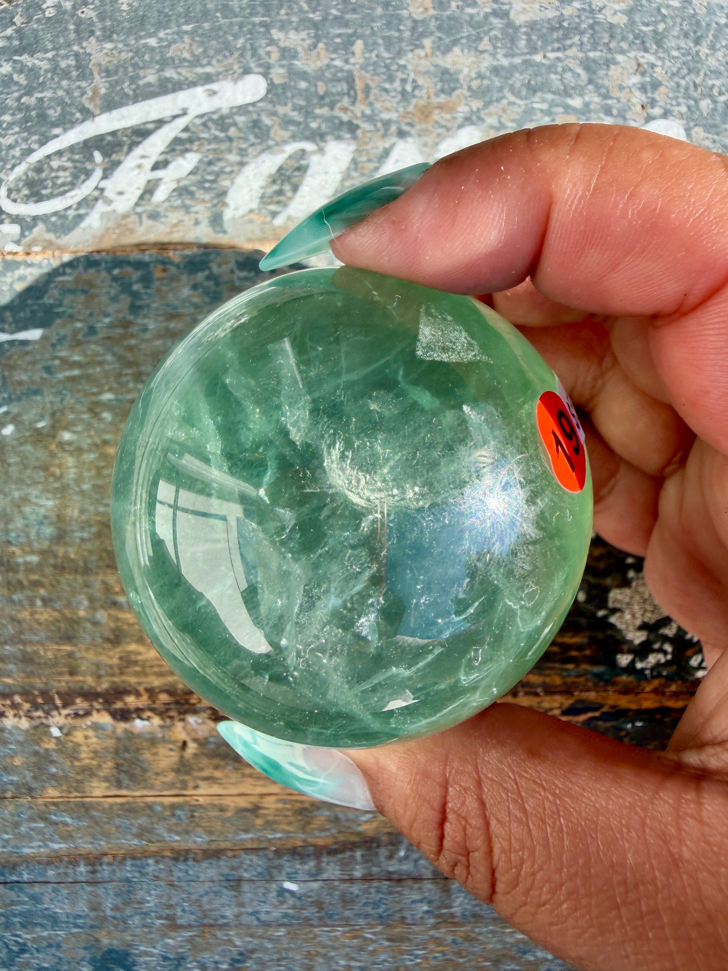 Gorgeous Stormy Water Fluorite Sphere | Opt 19