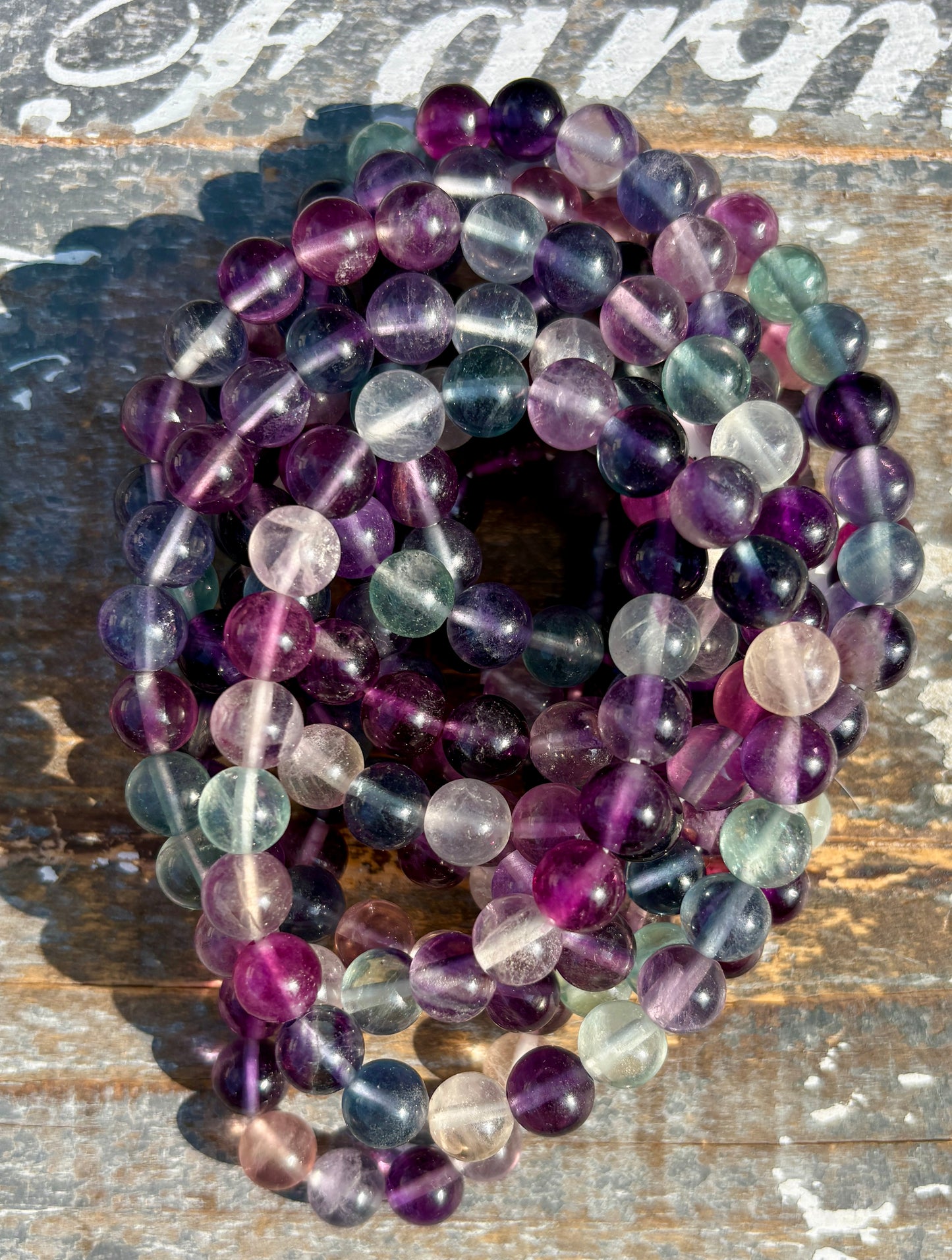 One (1) Gorgeous Rainbow Fluorite Bracelet | Wrist Size: 6.25" | 8mm