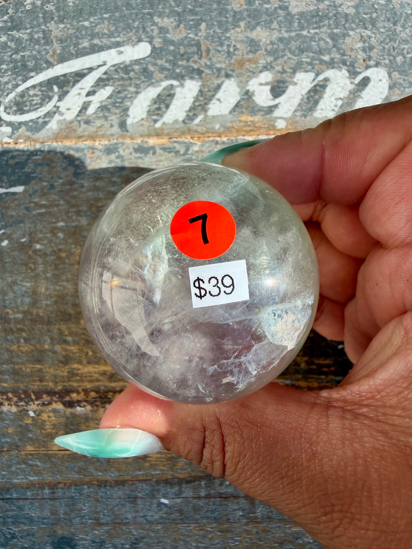 Gorgeous Stormy Water Fluorite Sphere | Opt 7