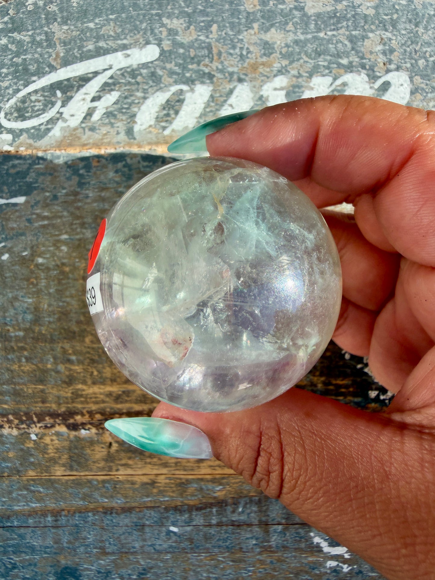 Gorgeous Stormy Water Fluorite Sphere | Opt 7