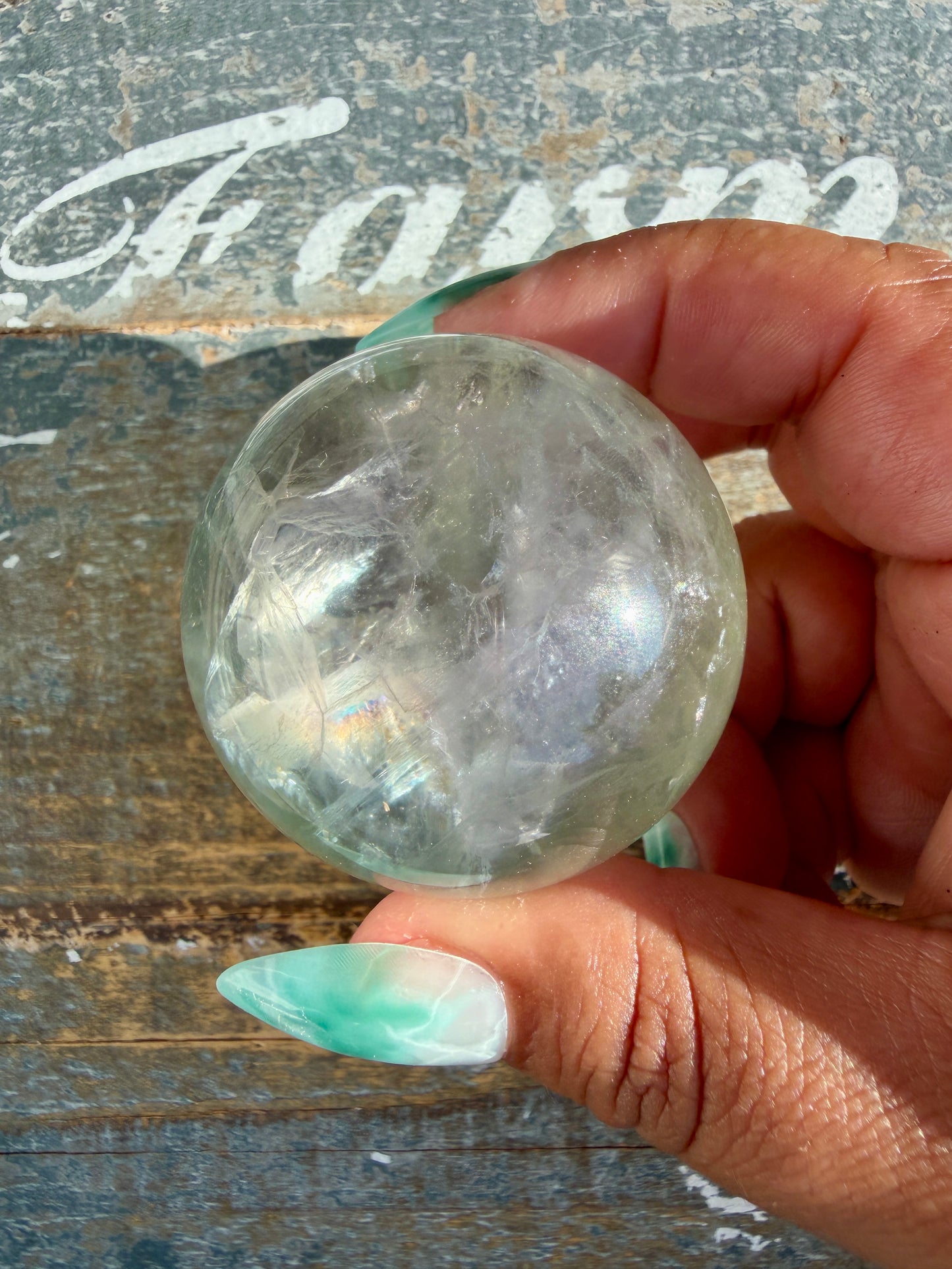 Gorgeous Stormy Water Fluorite Sphere | Opt 7
