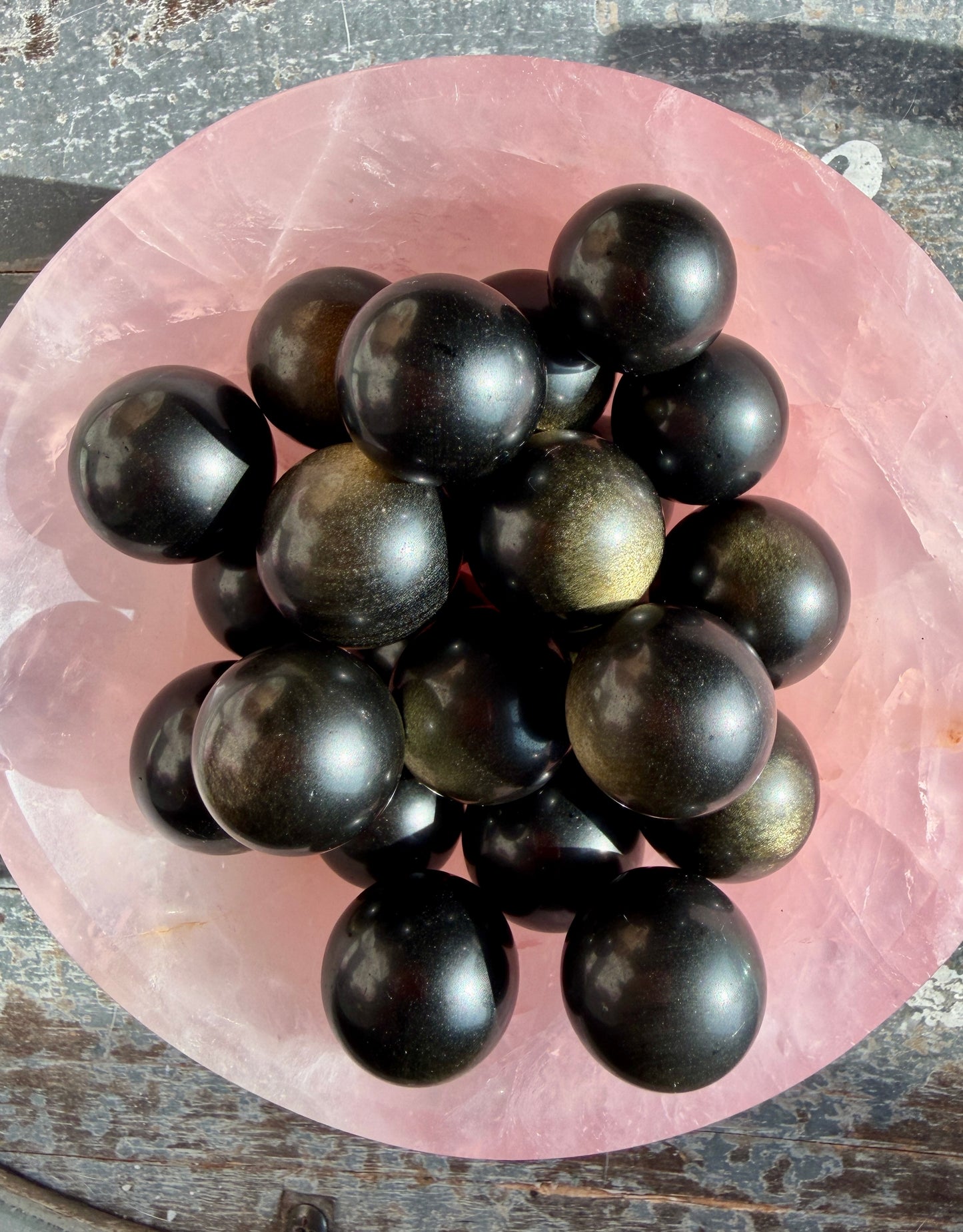 One (1) Gorgeous Gold Sheen Obsidian Mini Sphere (25mm) | Intuitively Chosen | Mexico