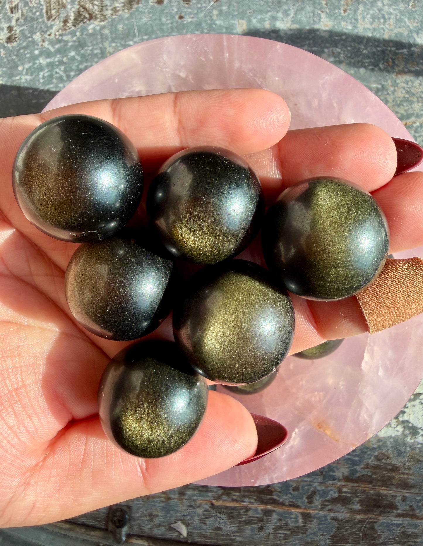 One (1) Gorgeous Gold Sheen Obsidian Mini Sphere (25mm) | Intuitively Chosen | Mexico