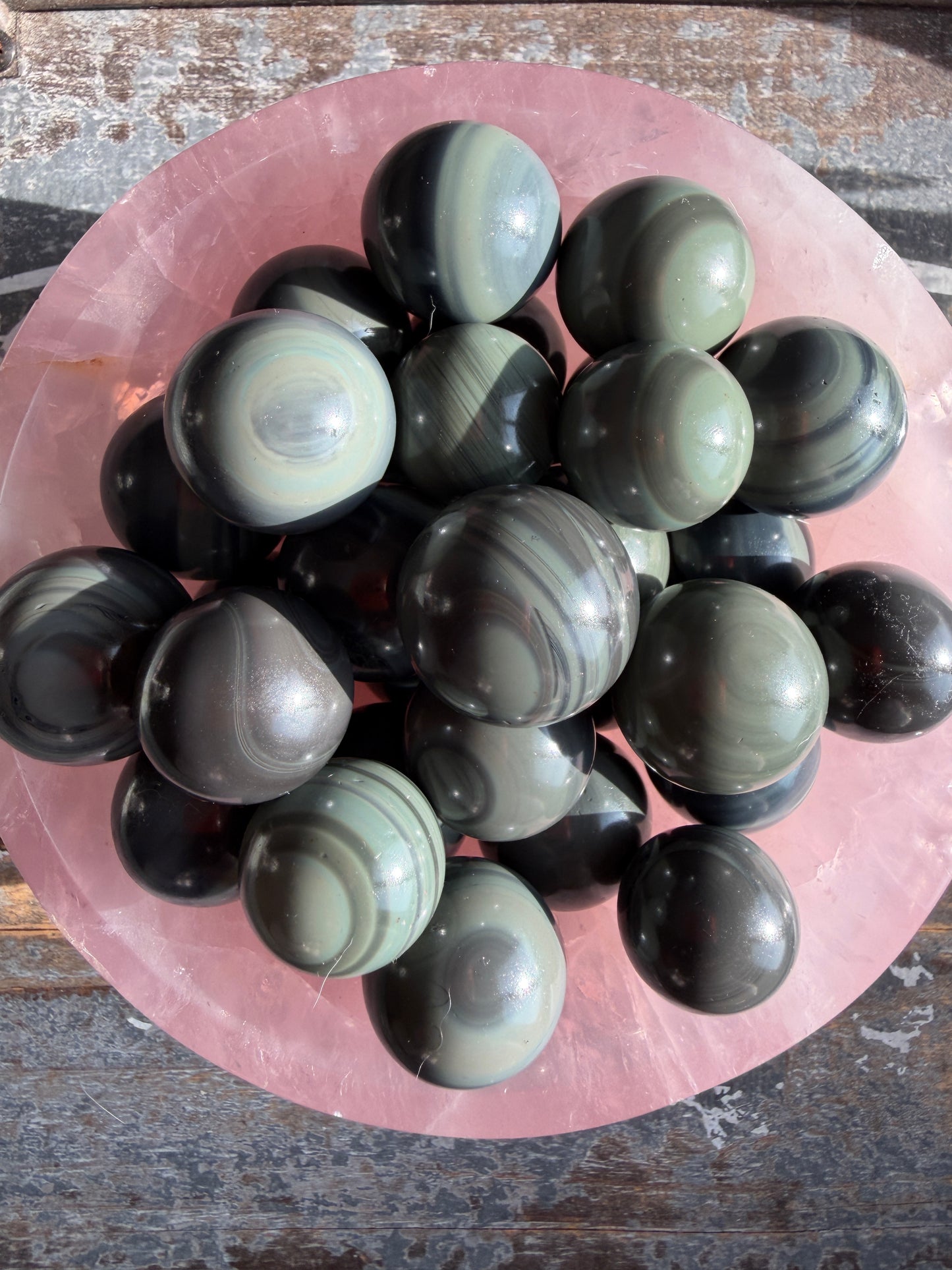 One (1) Gorgeous Platinum Obsidian Mini Sphere (25mm) | Intuitively Chosen | Mexico