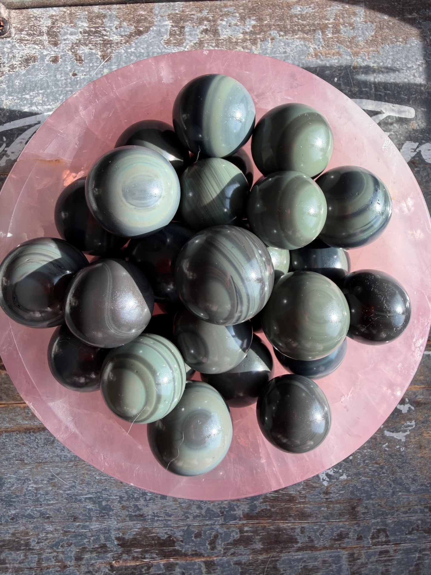 One (1) Gorgeous Platinum Obsidian Mini Sphere (25mm) | Intuitively Chosen | Mexico