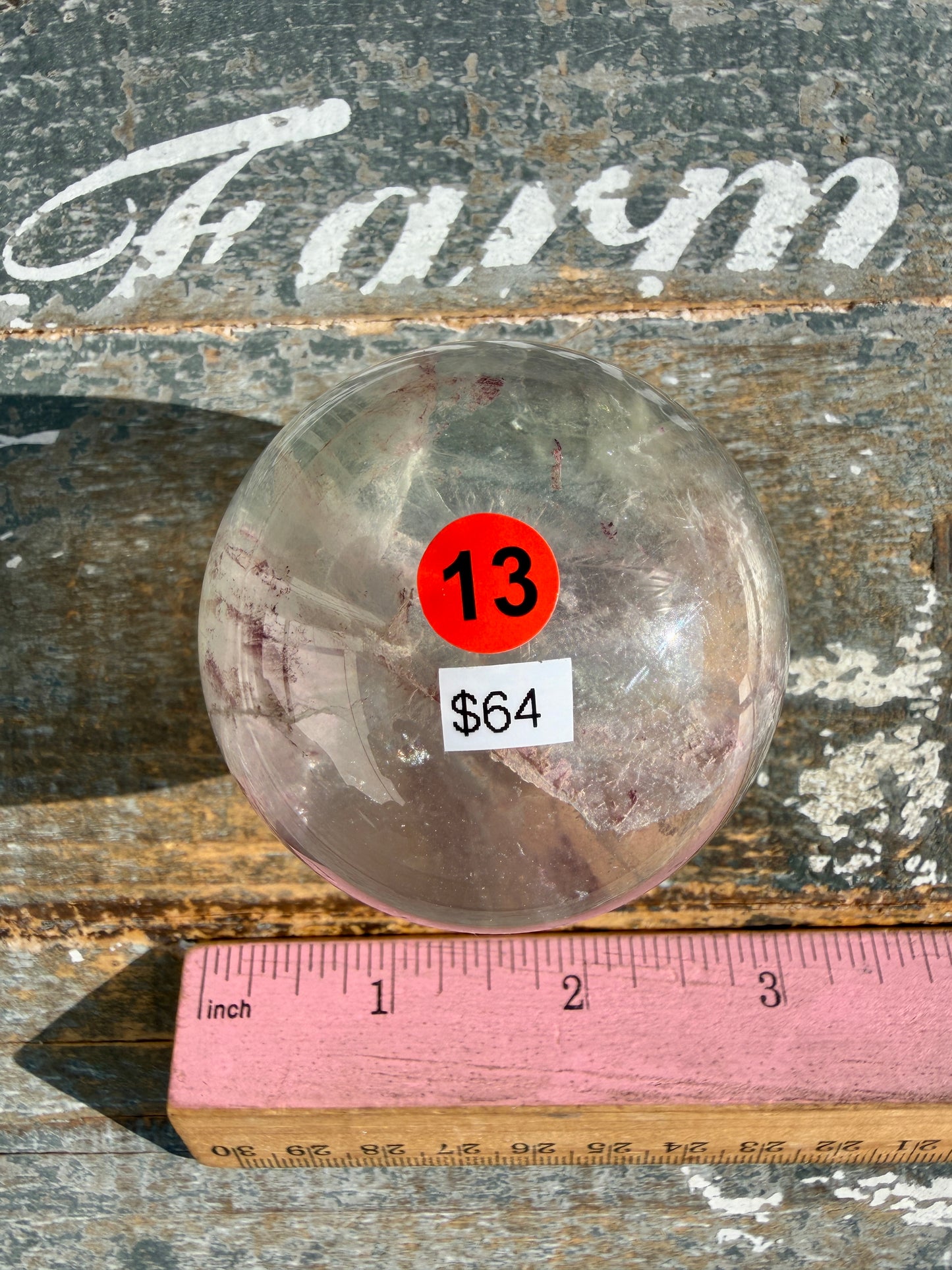 Gorgeous Stormy Water Fluorite Sphere | Opt 13