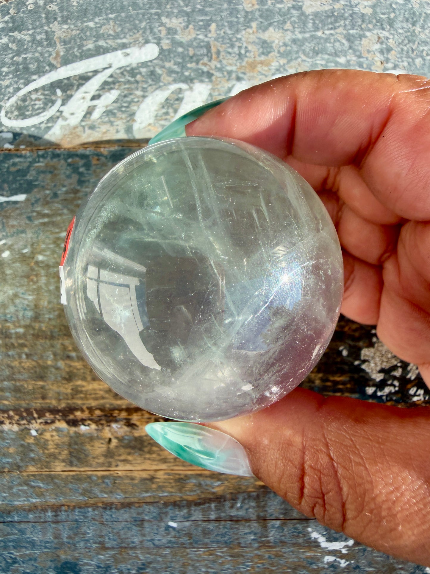 Gorgeous Stormy Water Fluorite Sphere | Opt 14