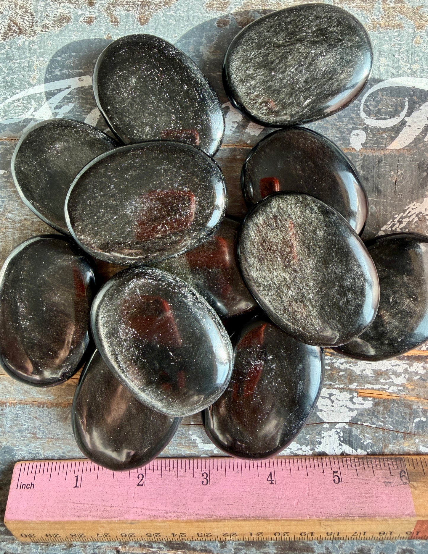 One (1) Gorgeous Silver Sheen Obsidian Palmstone | Intuitively Chosen | Mexico