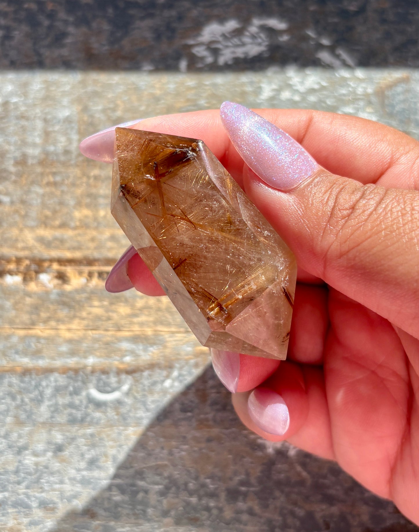 Gorgeous Golden Rutile Polished Wand from Brazil *Hawaii Gem Show Find*