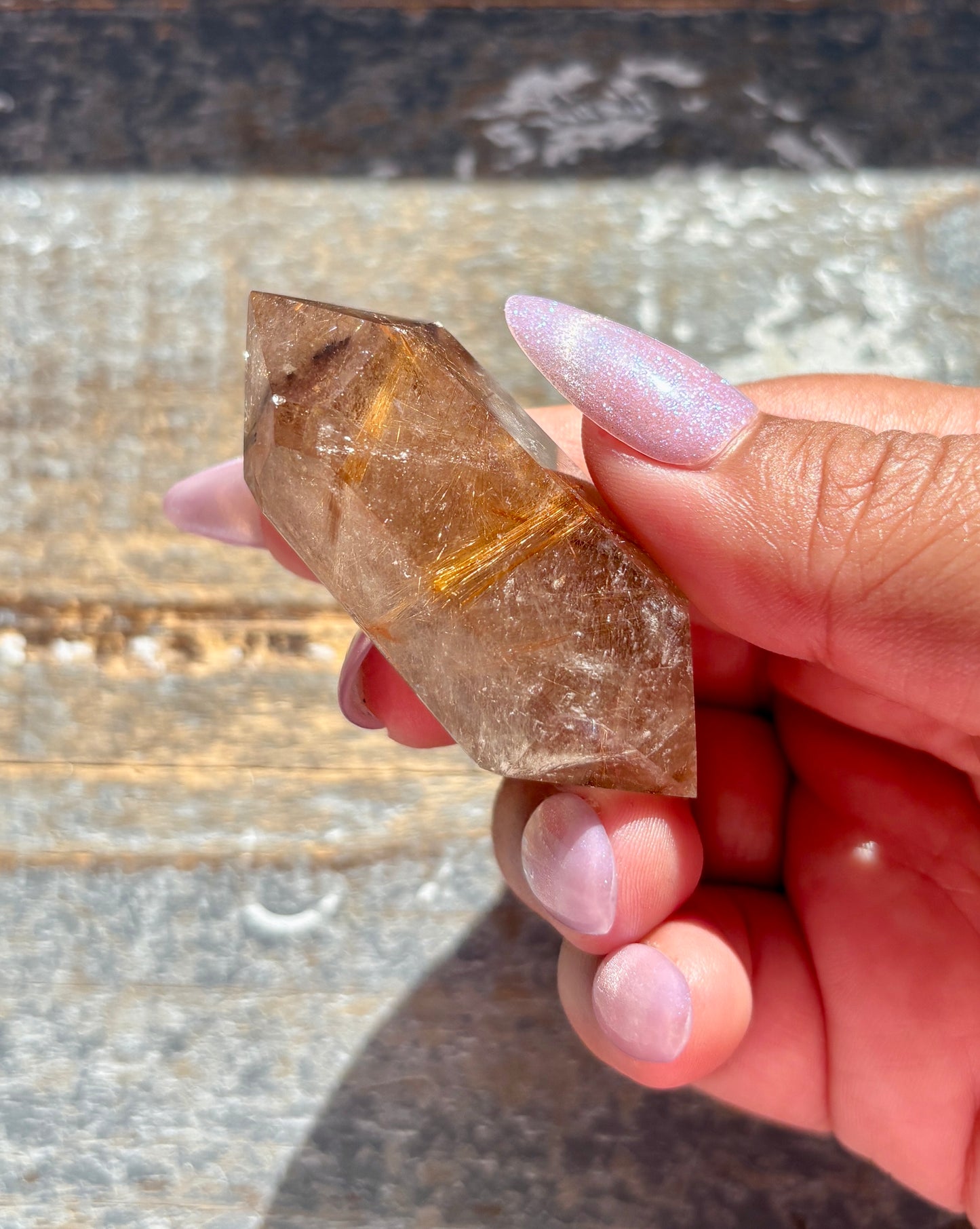 Gorgeous Golden Rutile Polished Wand from Brazil *Hawaii Gem Show Find*