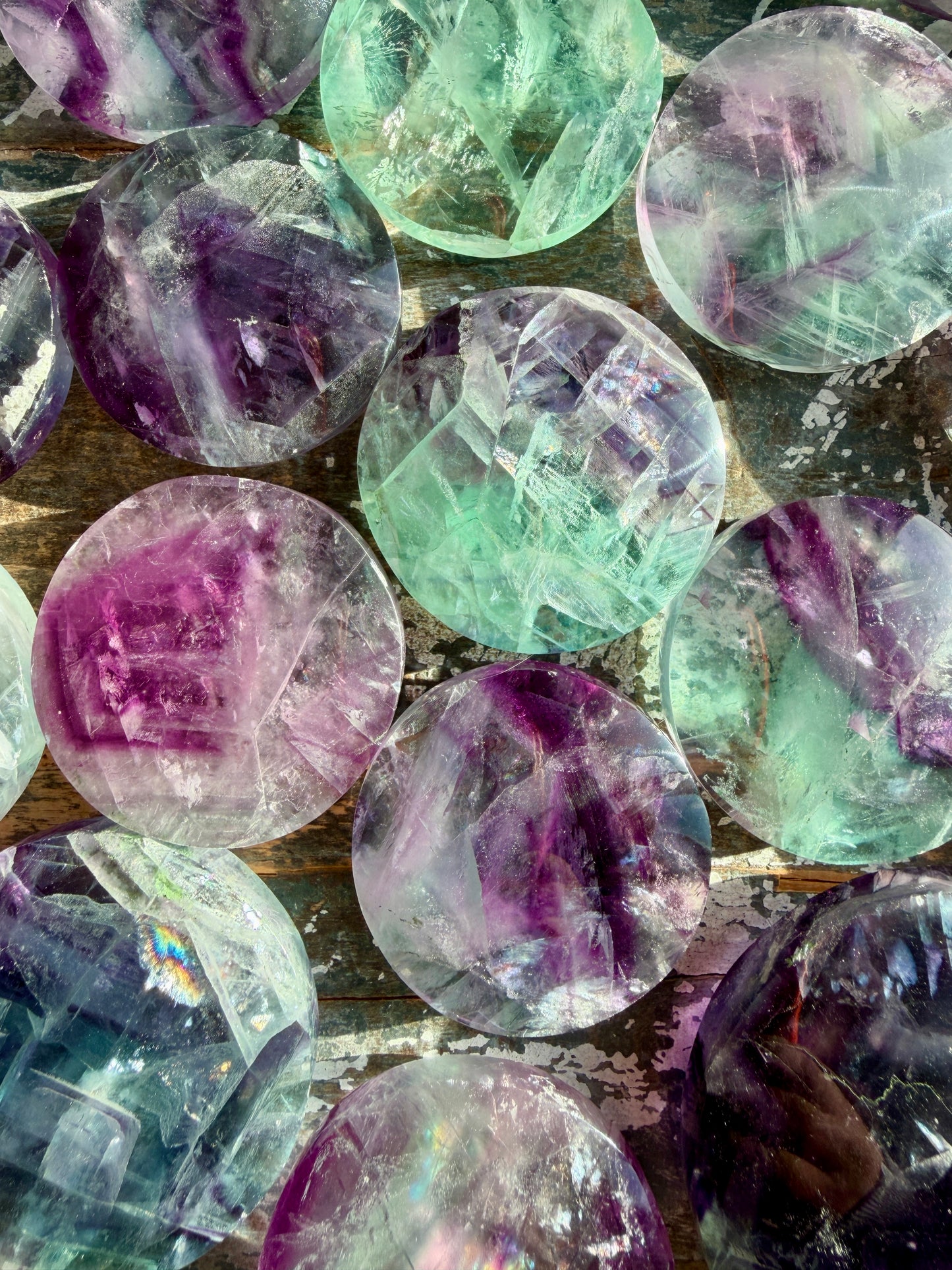 One (1) High Grade Fluorite Medallion | 1.75" - 2.5" | Intuitvley Chosen