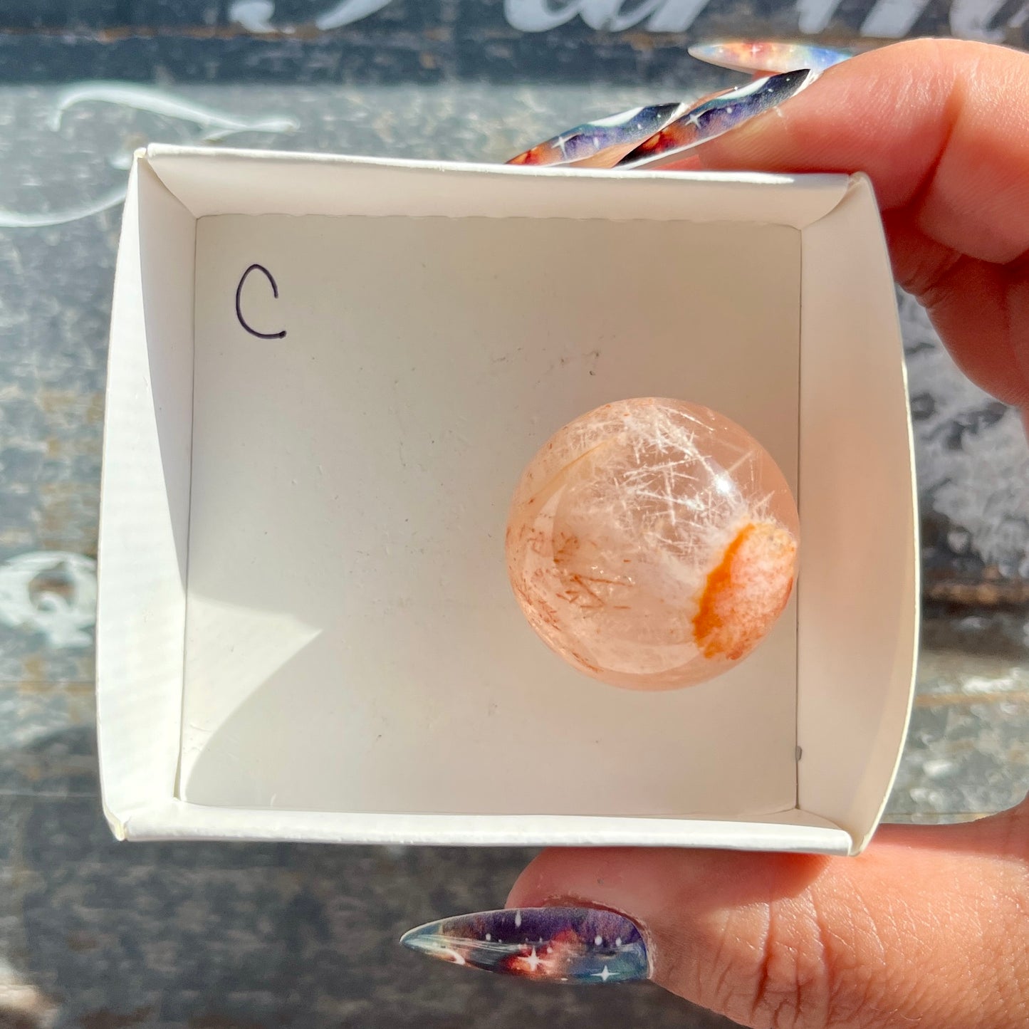 Gorgeous High Grade Rose Quartz Included (Snow Quartz) Mini Sphere from Brazil | Opt C