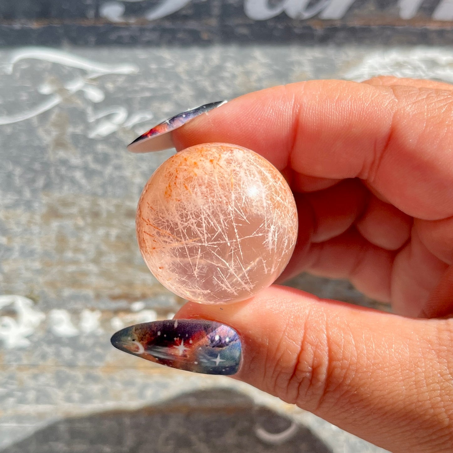 Gorgeous High Grade Rose Quartz Included (Snow Quartz) Mini Sphere from Brazil | Opt C