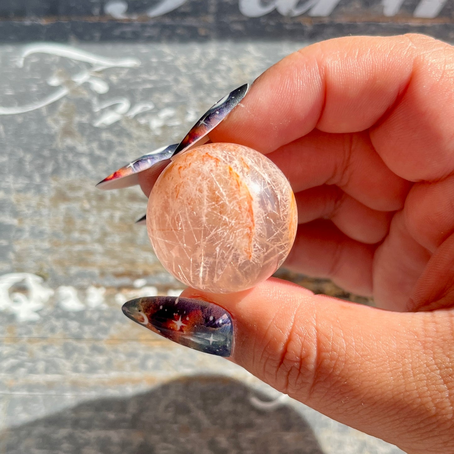 Gorgeous High Grade Rose Quartz Included (Snow Quartz) Mini Sphere from Brazil | Opt C