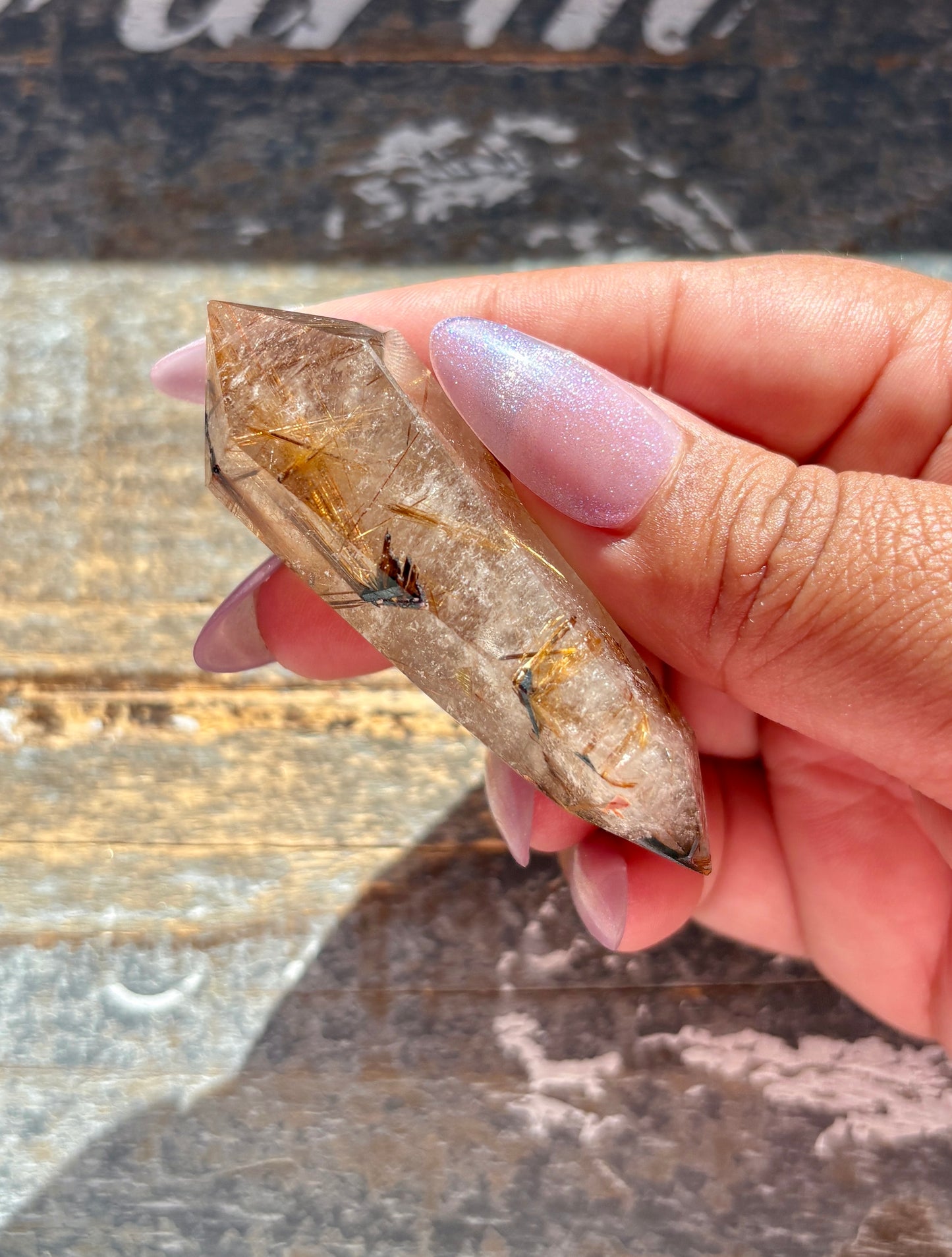 Gorgeous Golden Rutile Polished Wand from Brazil *Hawaii Gem Show Find*