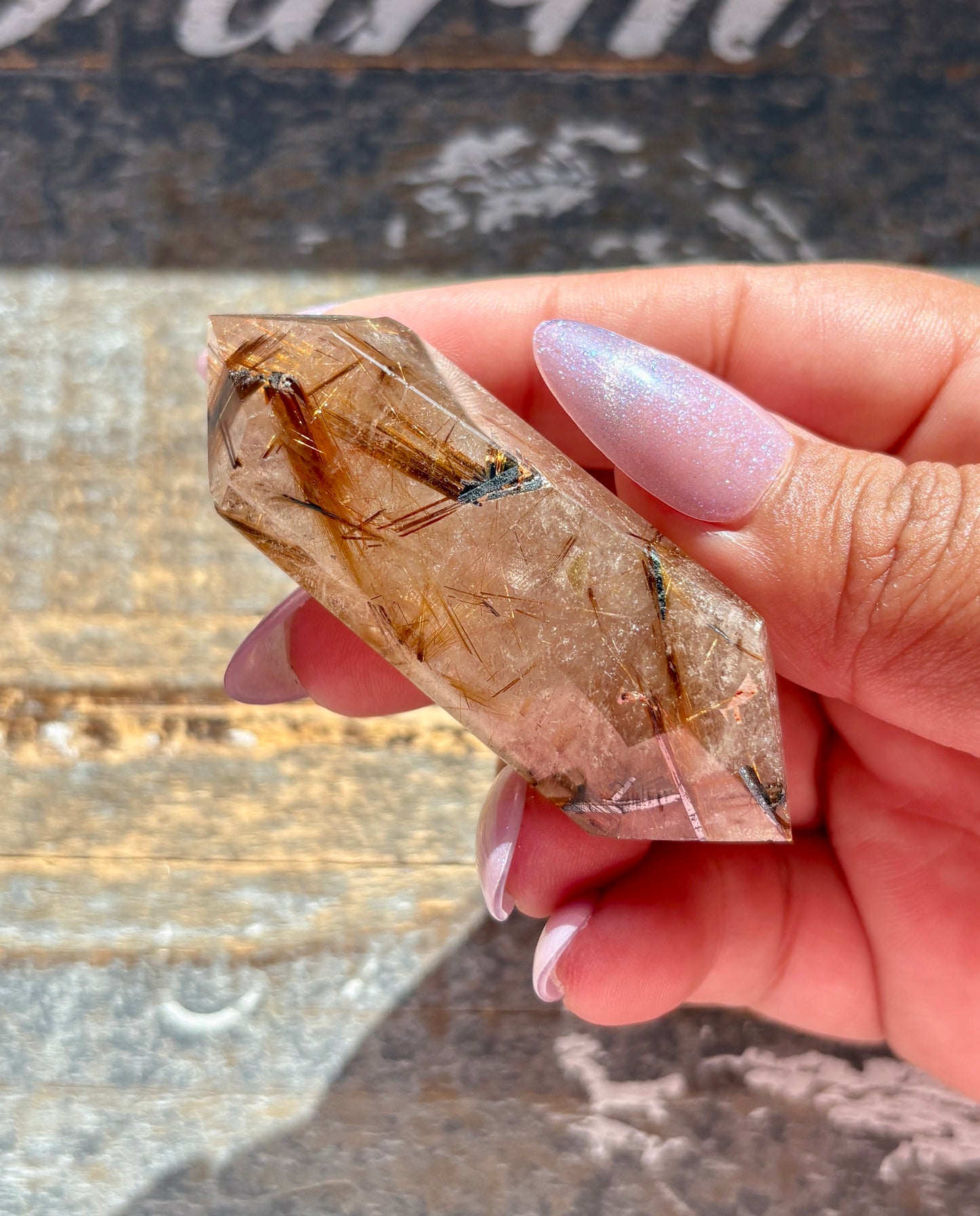 Gorgeous Golden Rutile Polished Wand from Brazil *Hawaii Gem Show Find*