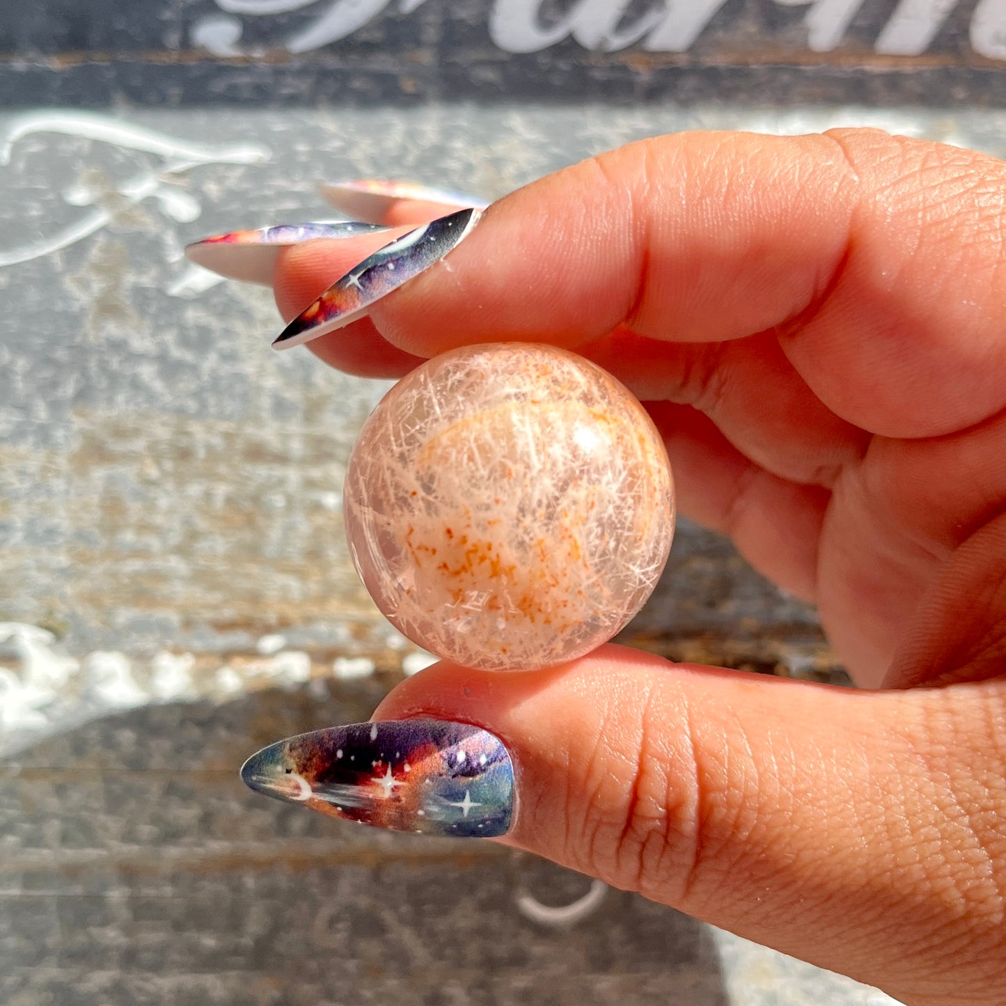 Gorgeous High Grade Rose Quartz Included (Snow Quartz) Mini Sphere from Brazil | Opt C