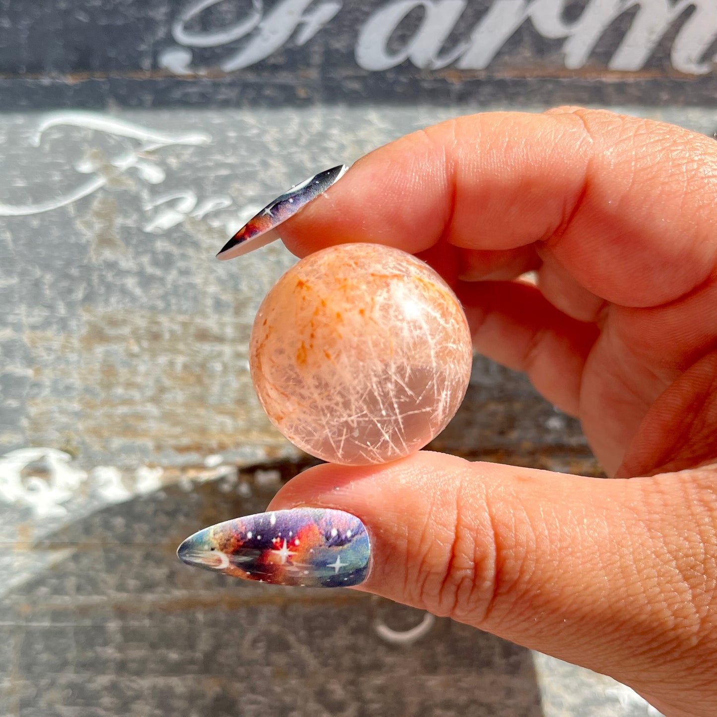 Gorgeous High Grade Rose Quartz Included (Snow Quartz) Mini Sphere from Brazil | Opt C