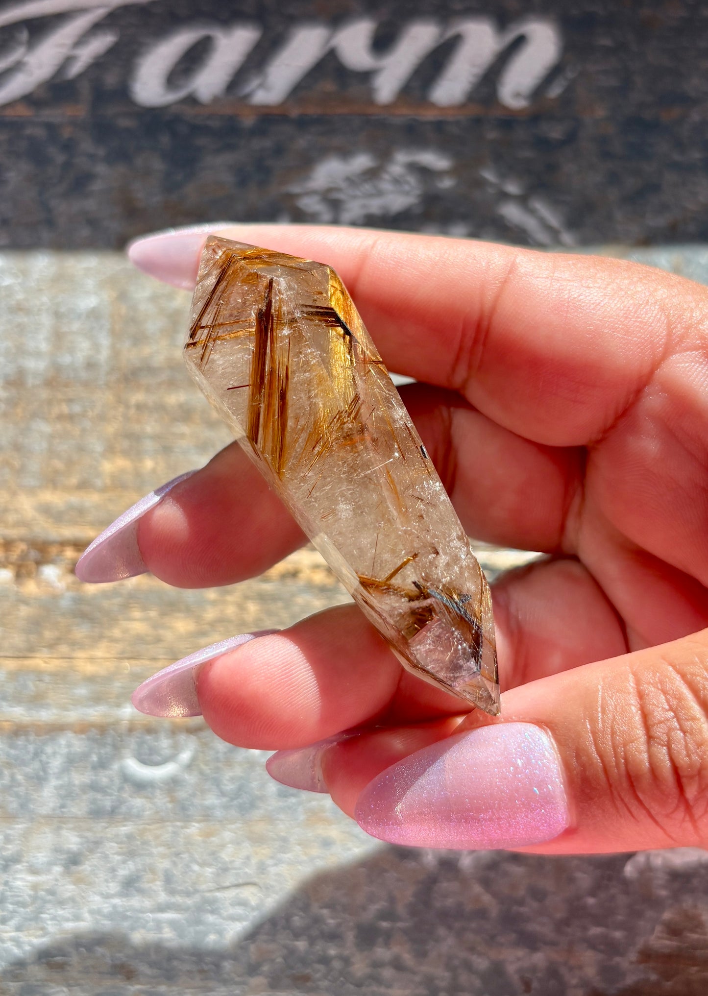 Gorgeous Golden Rutile Polished Wand from Brazil *Hawaii Gem Show Find*