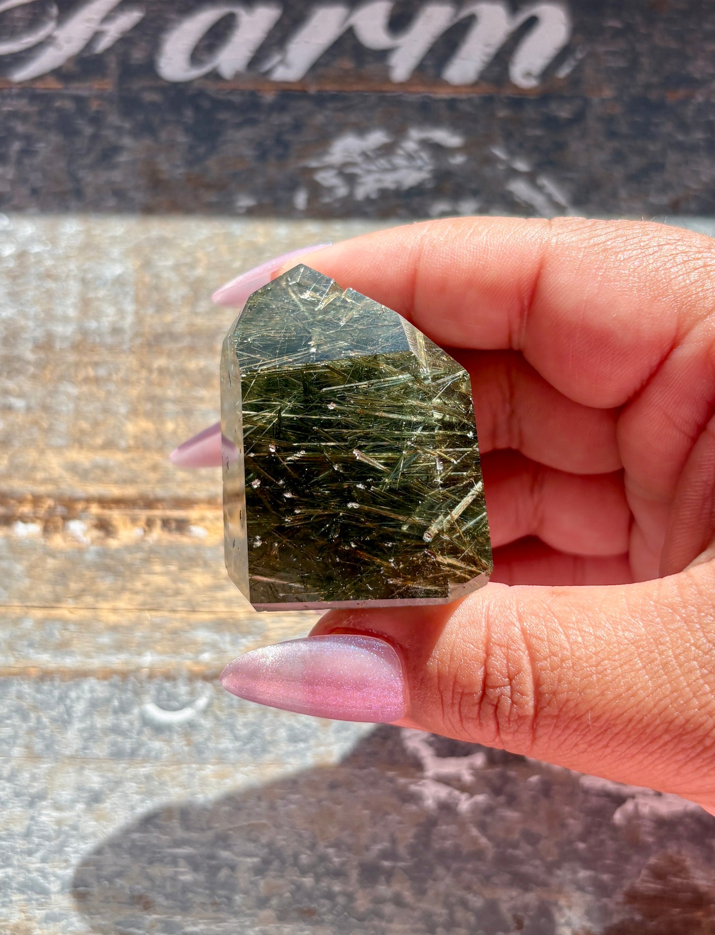 Gorgeous *RARE* Green Rutile Quartz Tower from Brazil