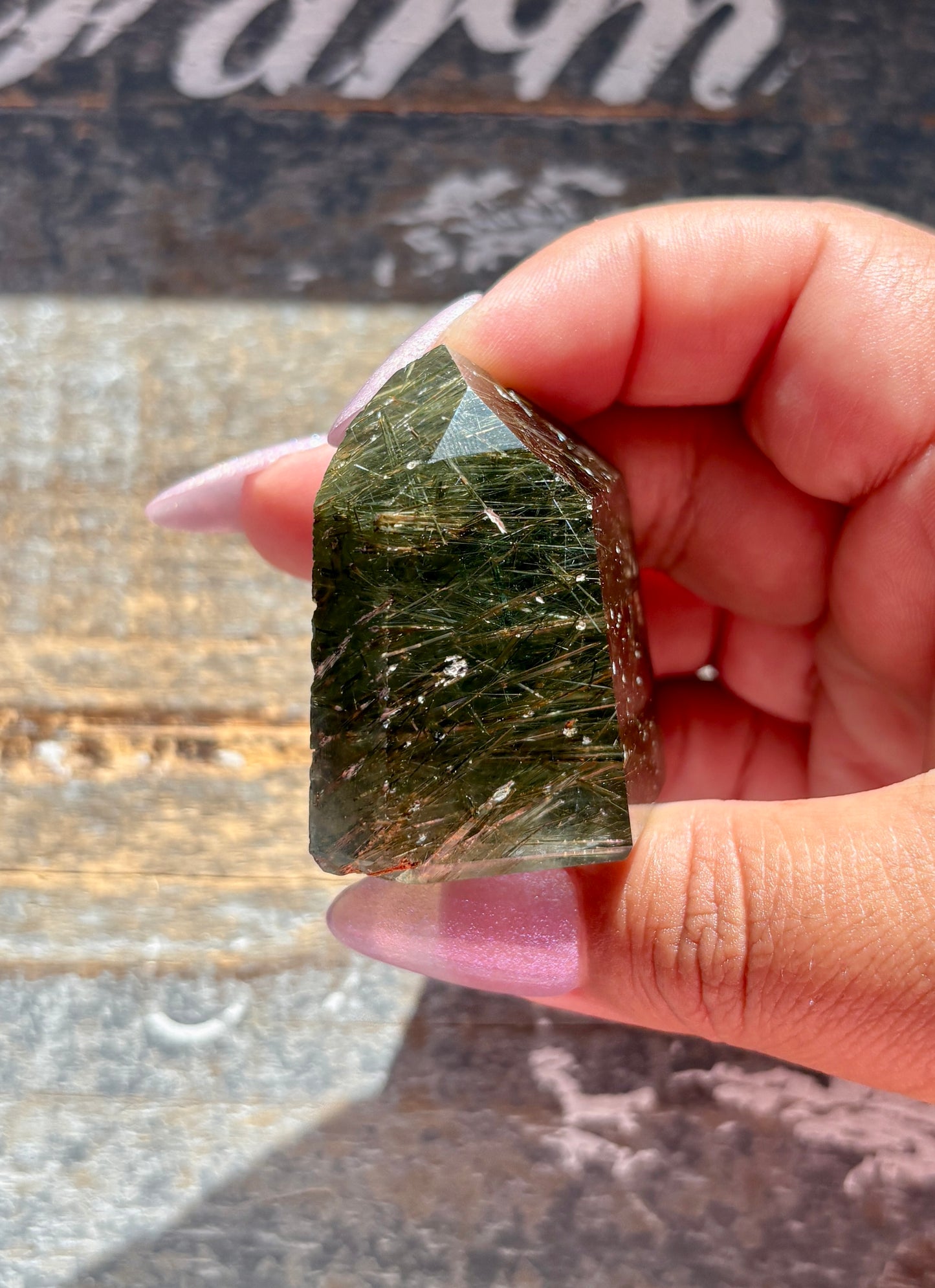 Gorgeous *RARE* Green Rutile Quartz Tower from Brazil