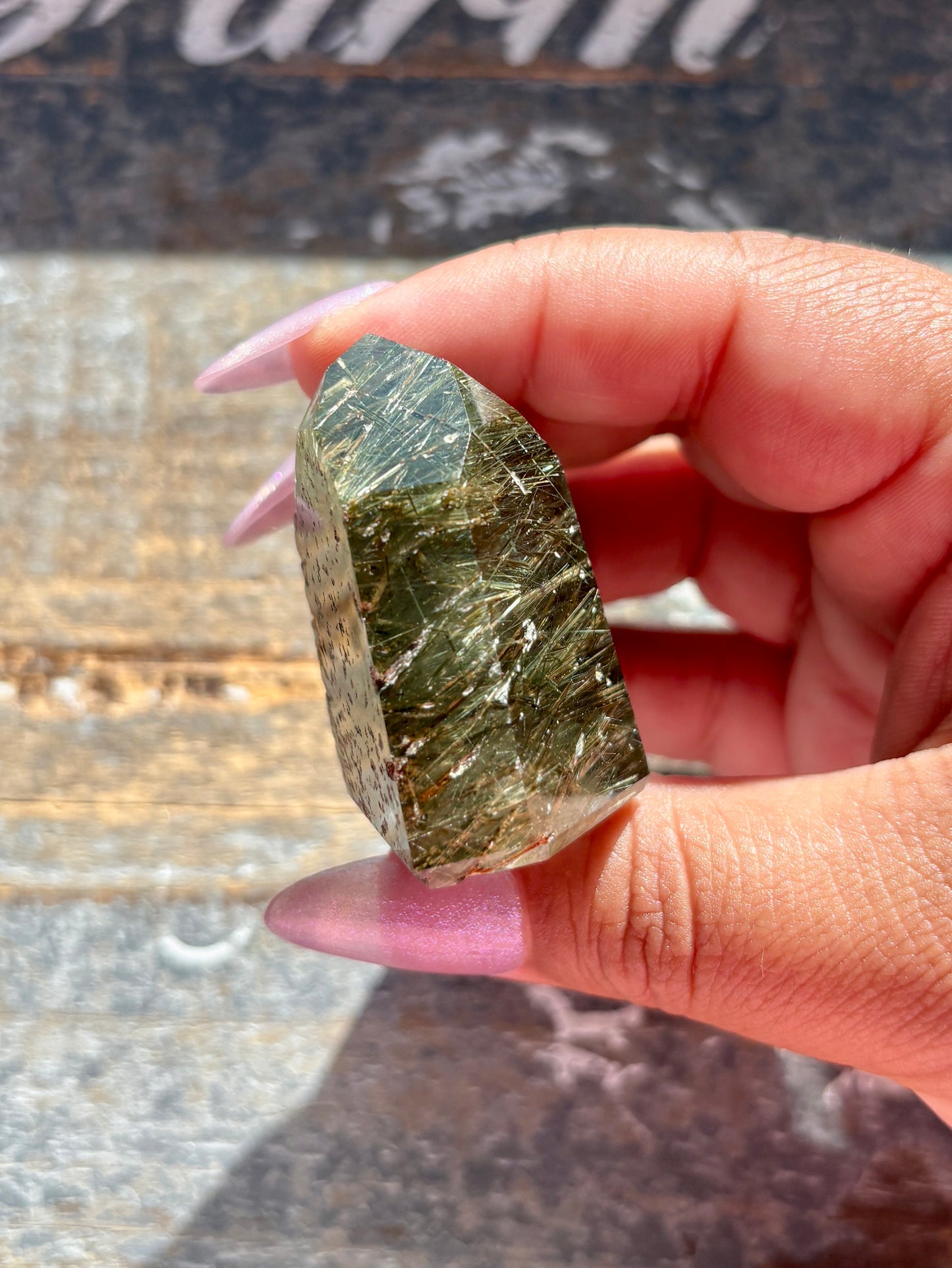 Gorgeous *RARE* Green Rutile Quartz Tower from Brazil