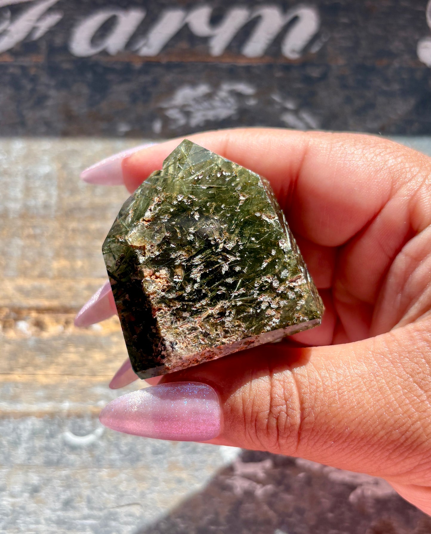 Gorgeous *RARE* Green Rutile Quartz Tower from Brazil