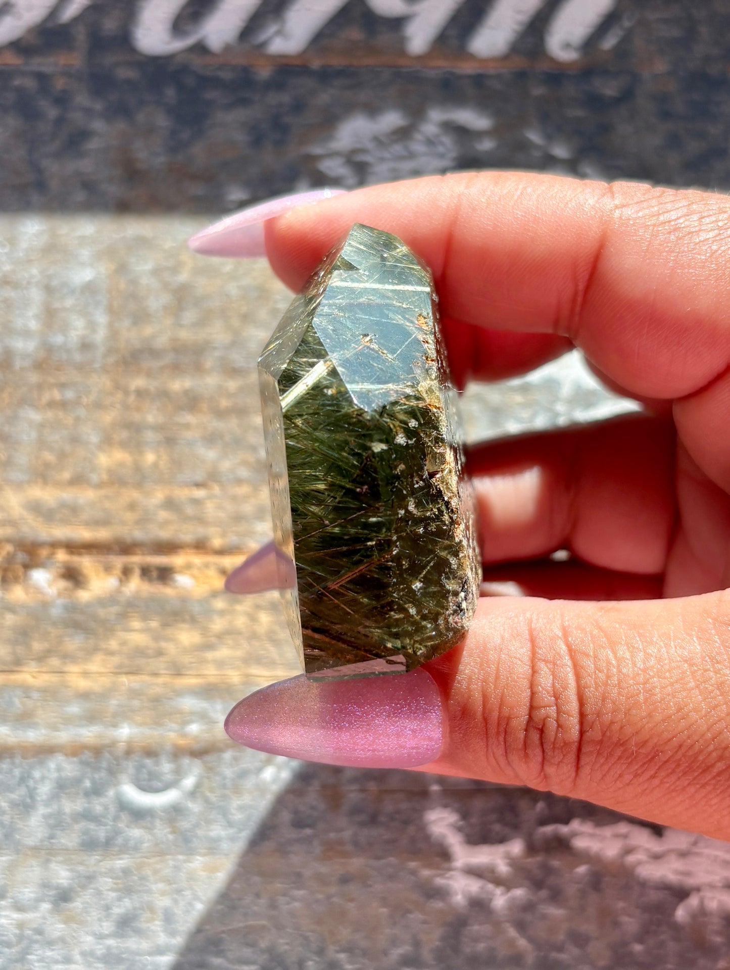 Gorgeous *RARE* Green Rutile Quartz Tower from Brazil