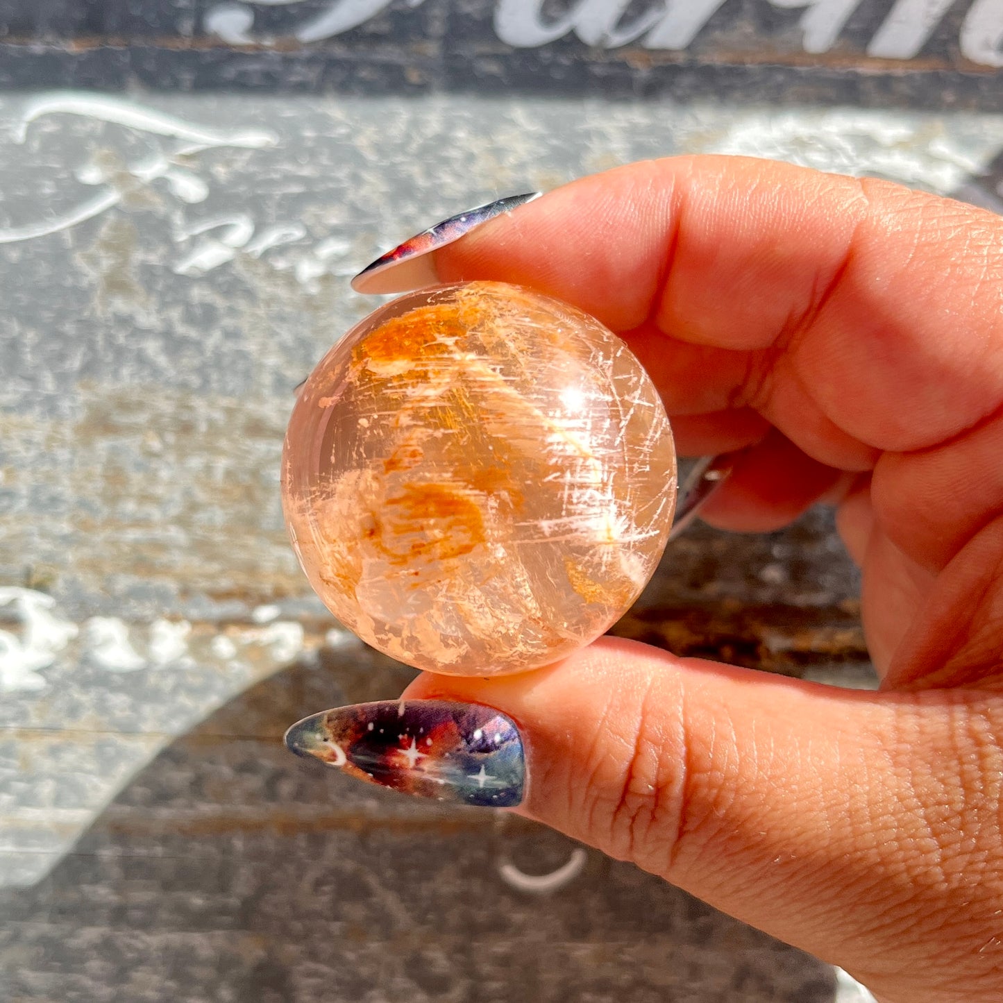 Gorgeous High Grade Rose Quartz Included (Snow Quartz) Mini Sphere from Brazil | Opt L