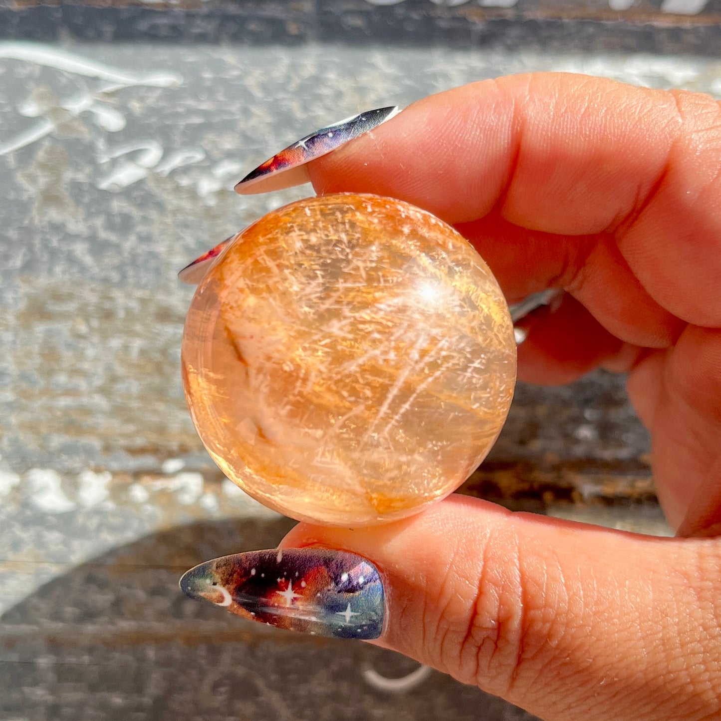 Gorgeous High Grade Rose Quartz Included (Snow Quartz) Mini Sphere from Brazil | Opt L