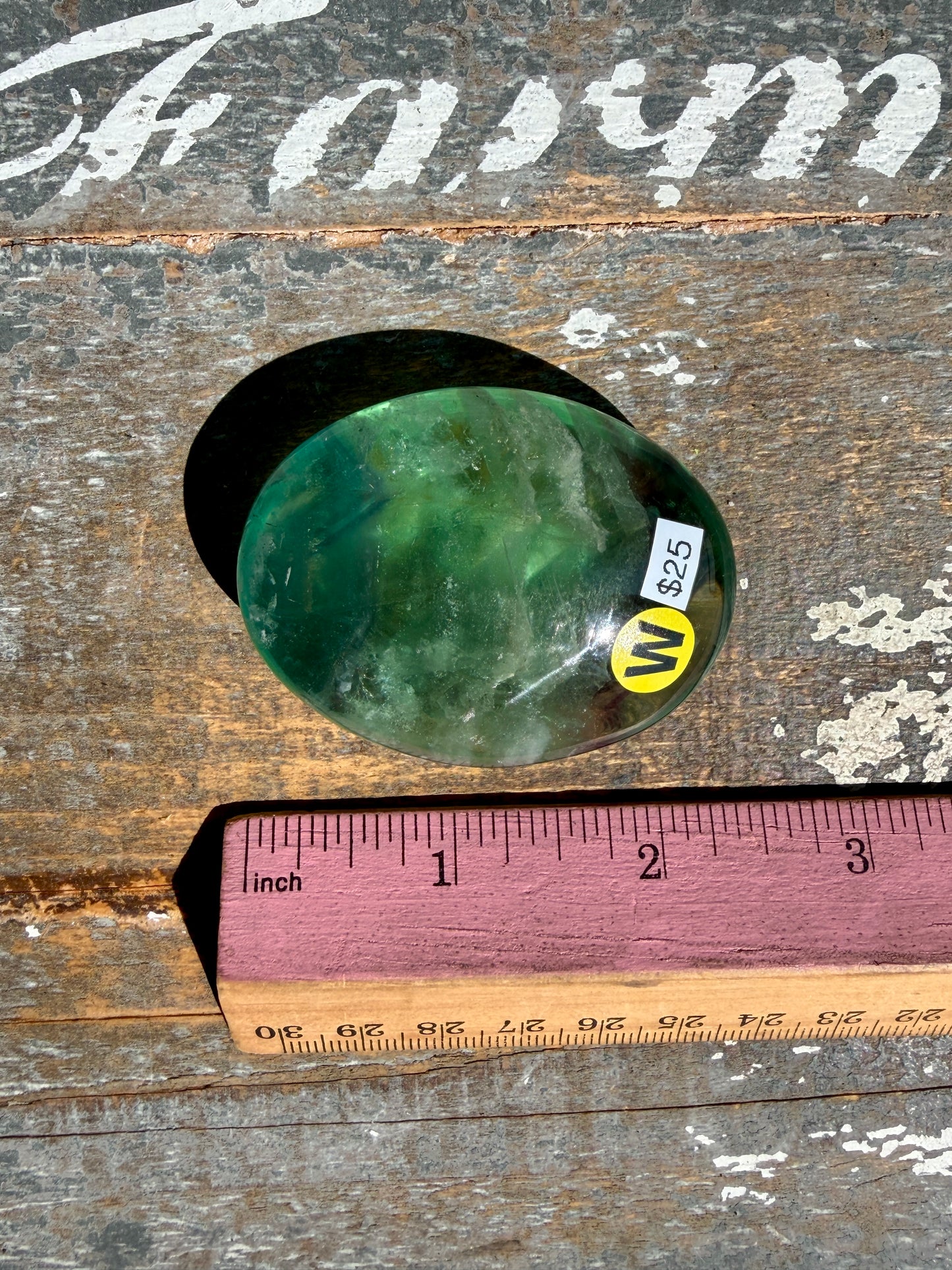 Gorgeous Rainbow Fluorite Palm Stone | Opt W