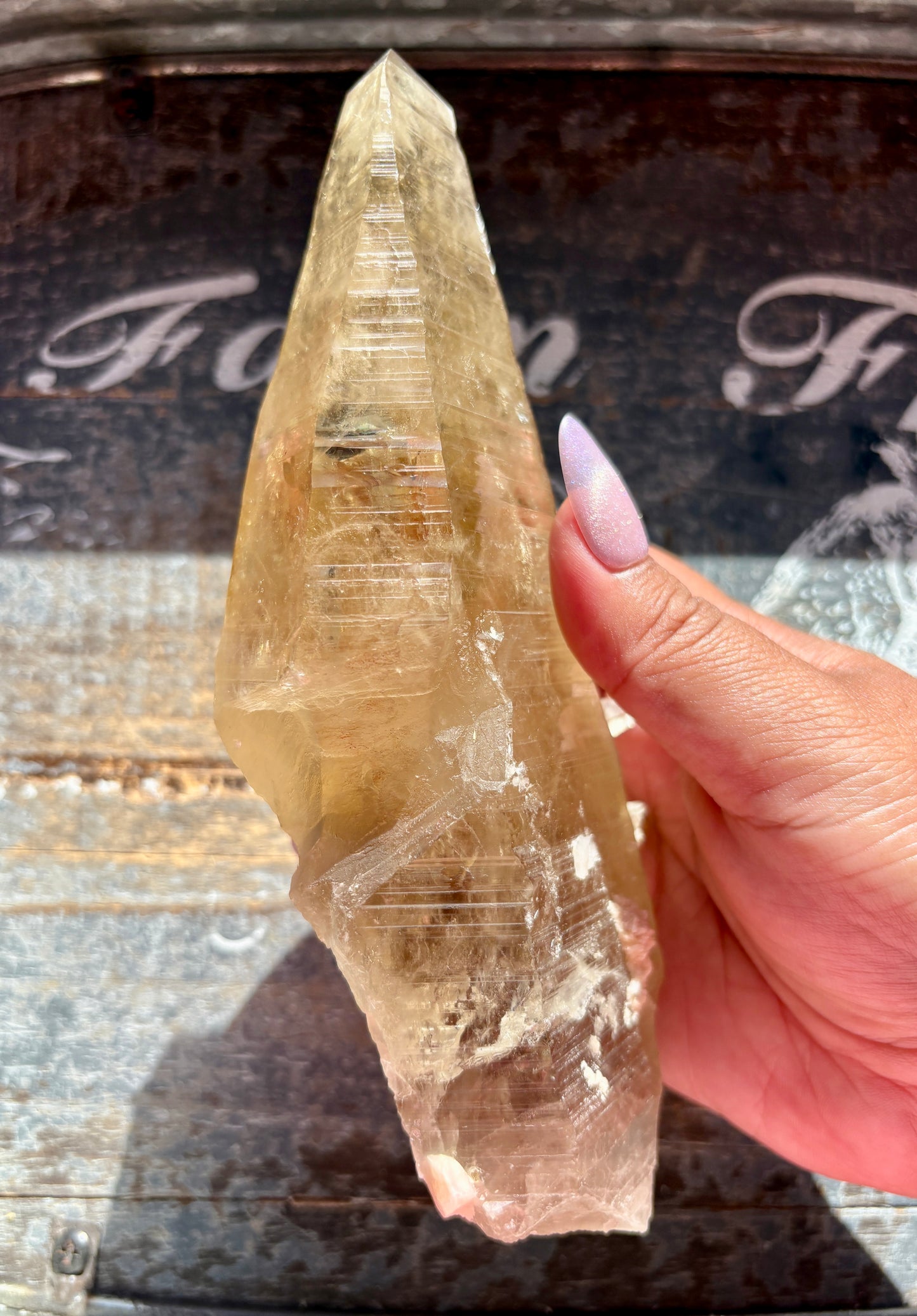 Gorgeous Tessin Habit Citrine Raw Point from the Swiss Alps