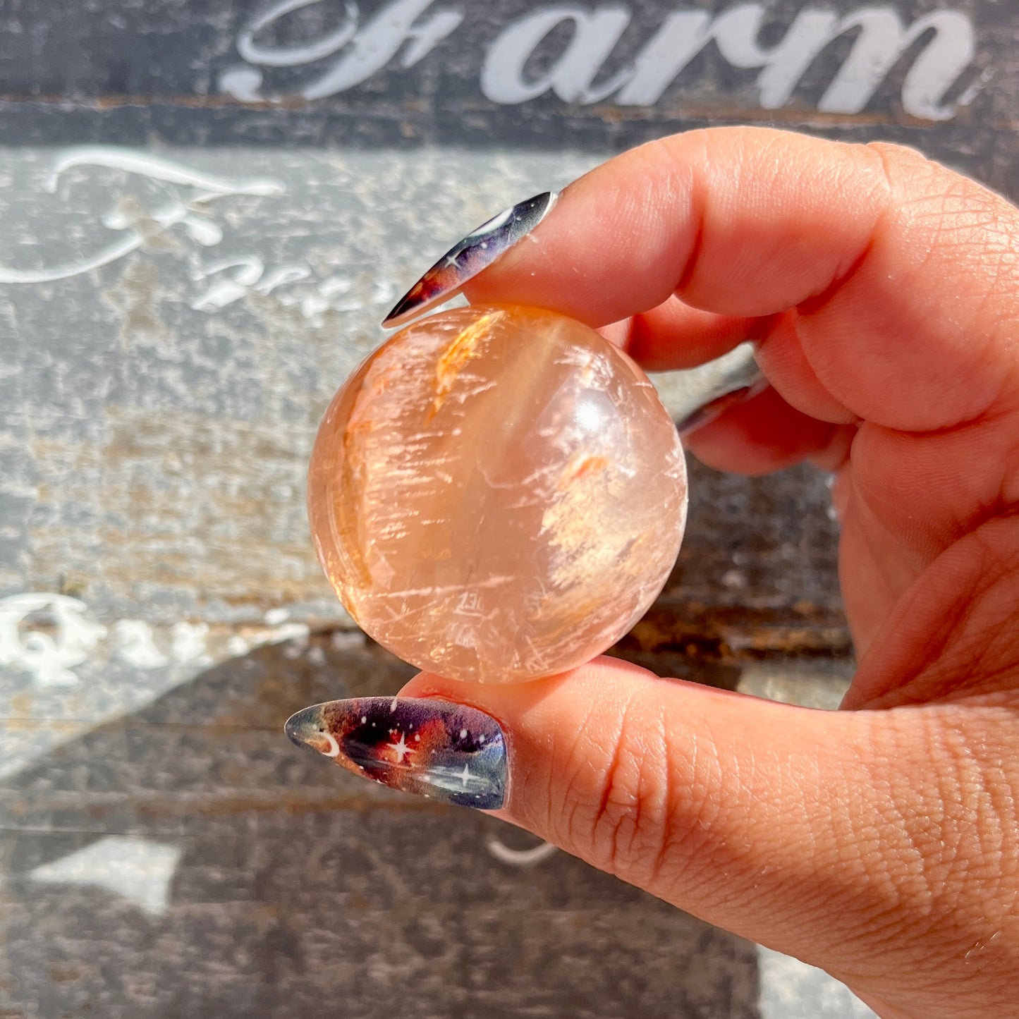 Gorgeous High Grade Rose Quartz Included (Snow Quartz) Mini Sphere from Brazil | Opt L