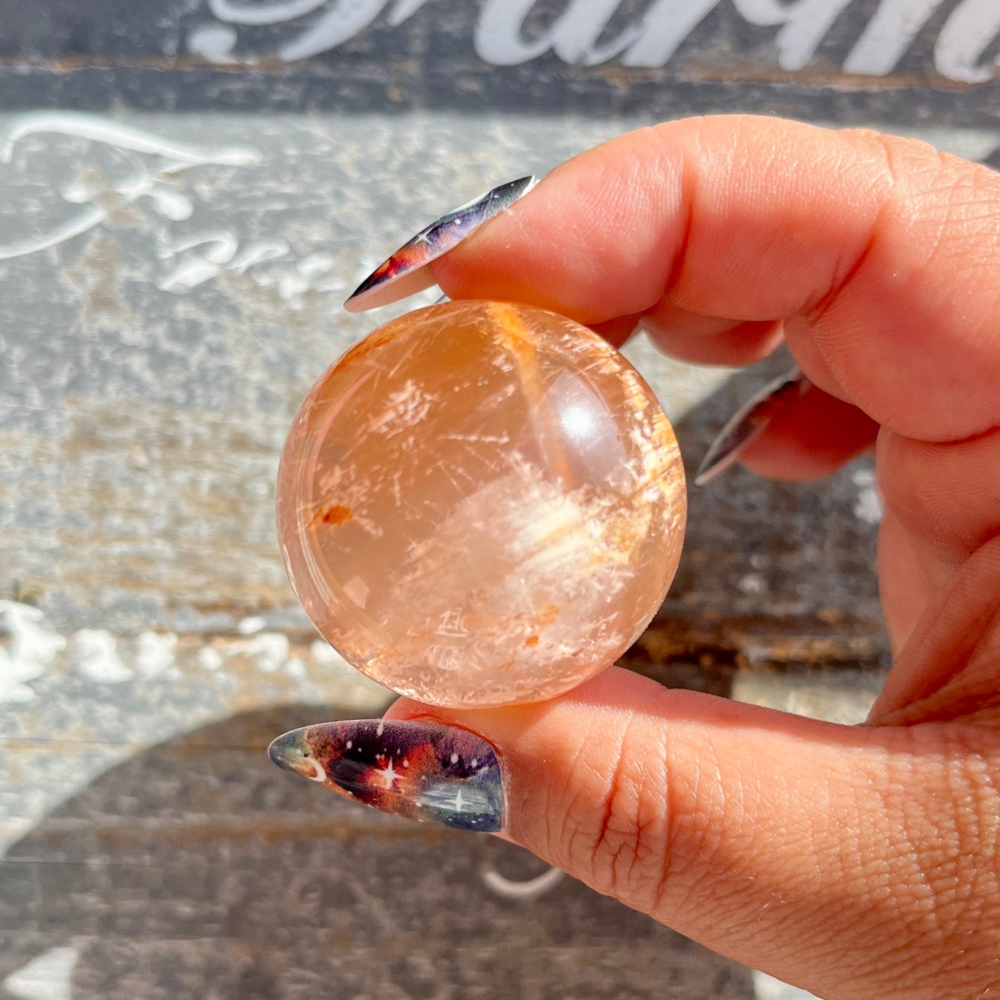 Gorgeous High Grade Rose Quartz Included (Snow Quartz) Mini Sphere from Brazil | Opt L