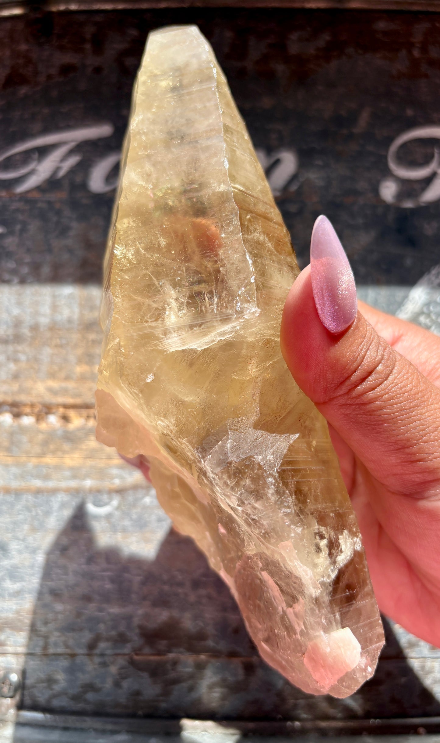 Gorgeous Tessin Habit Citrine Raw Point from the Swiss Alps