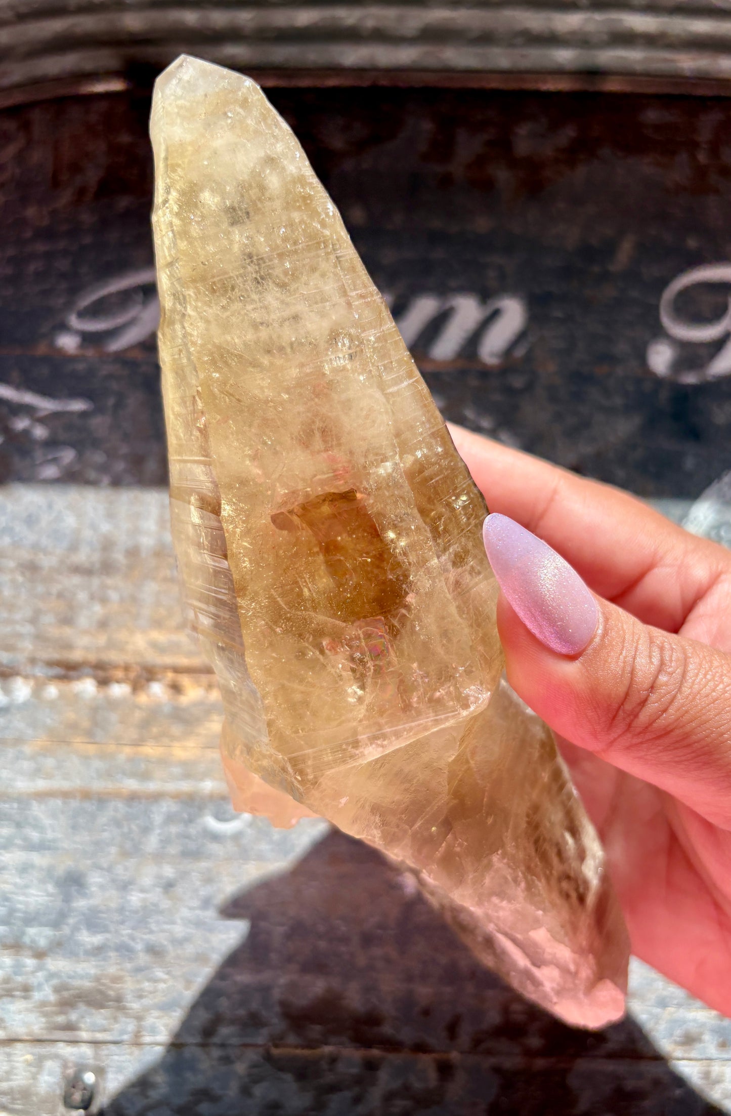 Gorgeous Tessin Habit Citrine Raw Point from the Swiss Alps