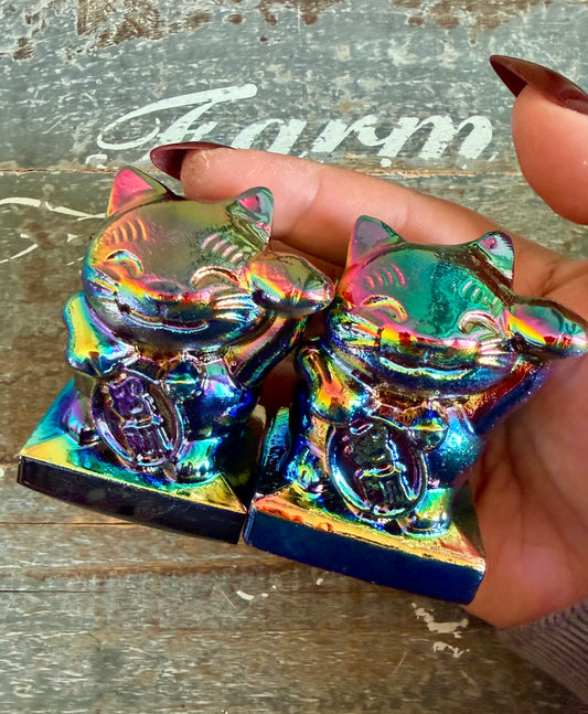 One (1) Titanium Aura Lucky Kitty