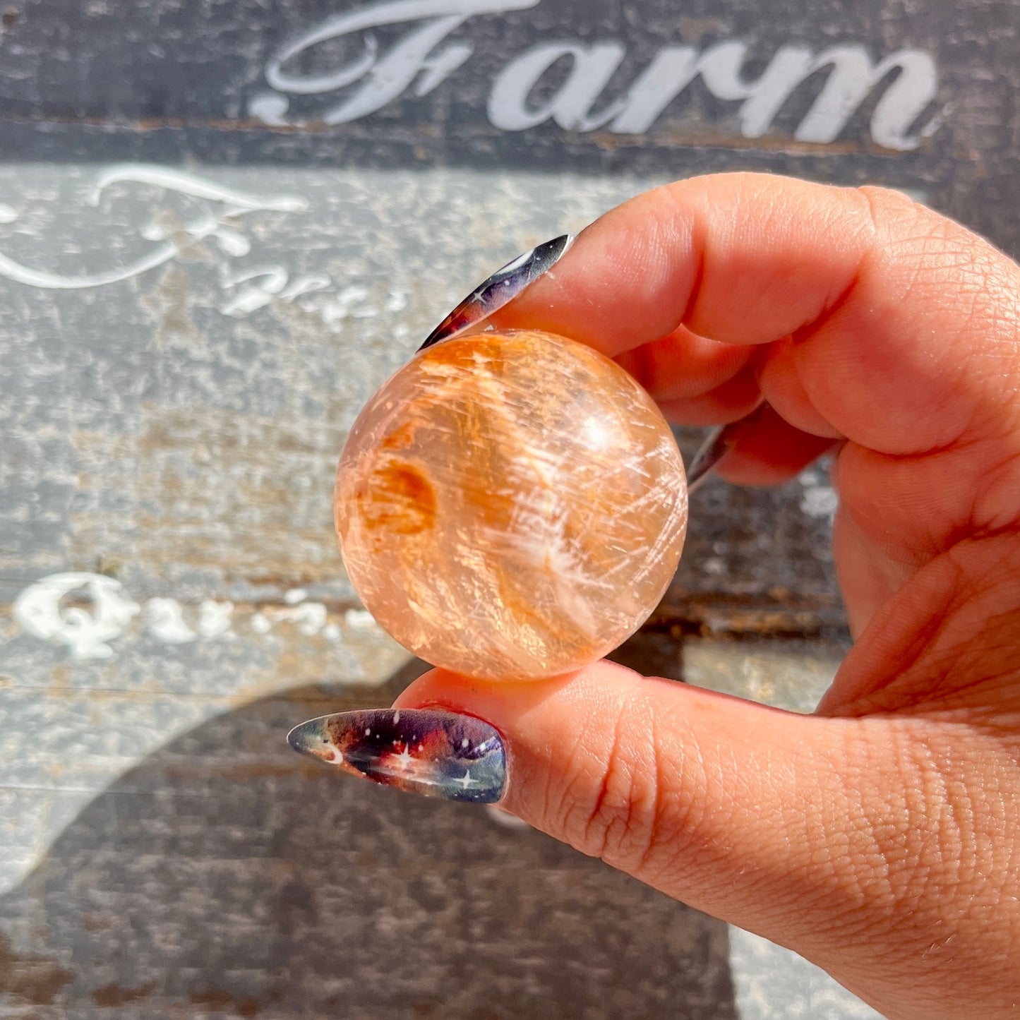 Gorgeous High Grade Rose Quartz Included (Snow Quartz) Mini Sphere from Brazil | Opt L