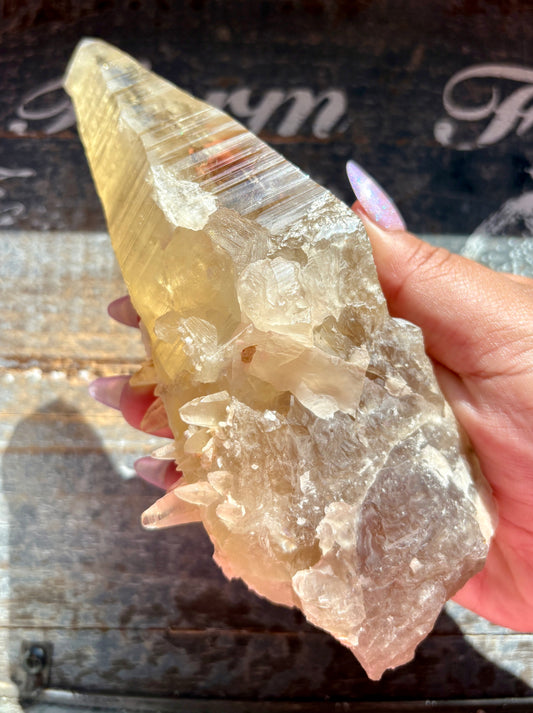 Gorgeous Tessin Habit Citrine Raw Point from the Swiss Alps