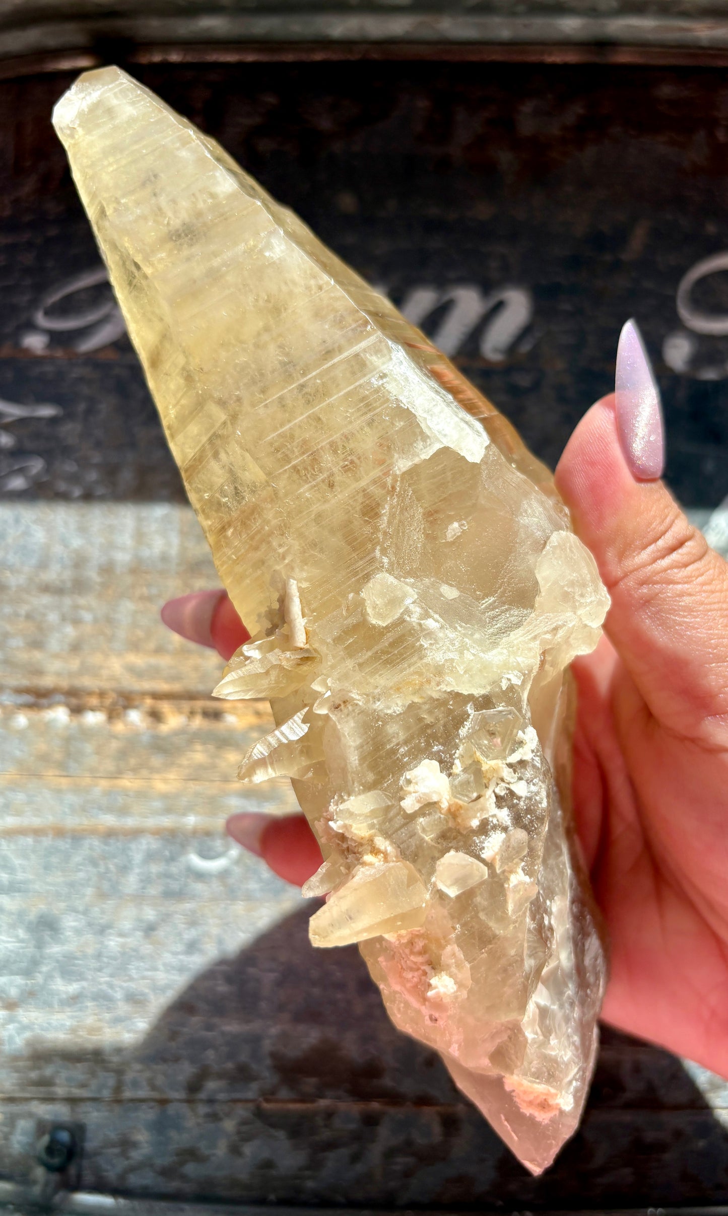 Gorgeous Tessin Habit Citrine Raw Point from the Swiss Alps